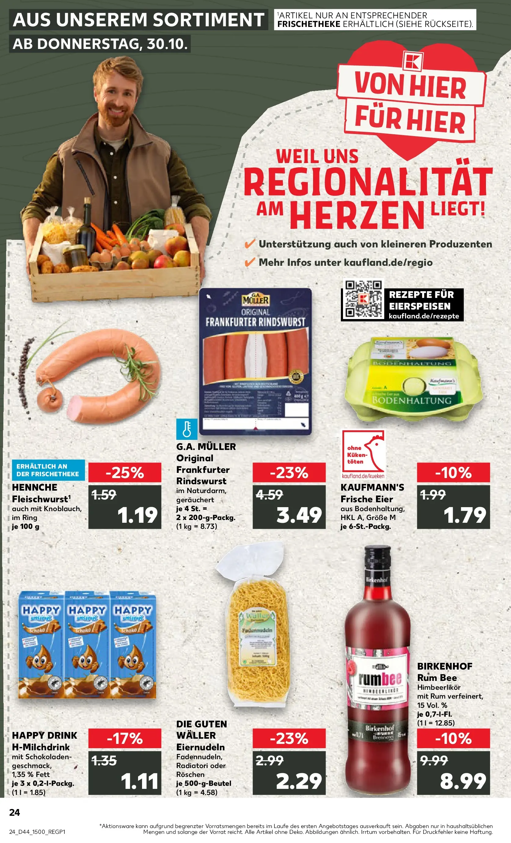 Prospekt Kaufland ab 30.10.2025 » Angebote und Werbung Online | Seite: 24 | Produkte: Eier, Rum, Pasta Prospekt Kaufland ab 30.10.2025 » Angebote Online zum Blättern | Seite: 24 | Produkte: Eier, Rum, Pasta