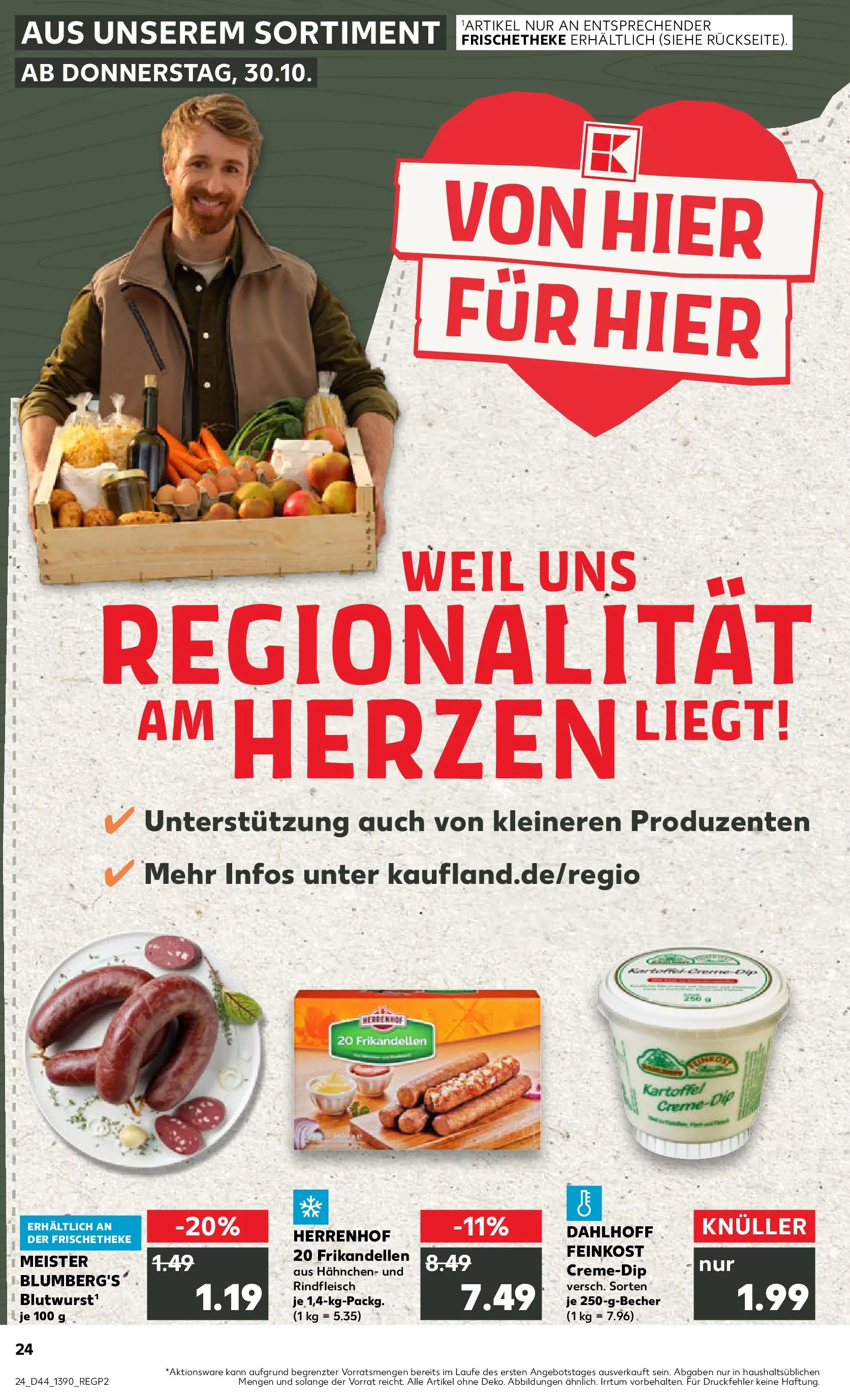 Prospekt Kaufland ab 30.10.2025 » Angebote und Werbung Online | Seite: 24 | Produkte: Hahnchen, Rindfleisch Prospekt Kaufland ab 30.10.2025 » Angebote Online zum Blättern | Seite: 24 | Produkte: Hahnchen, Rindfleisch