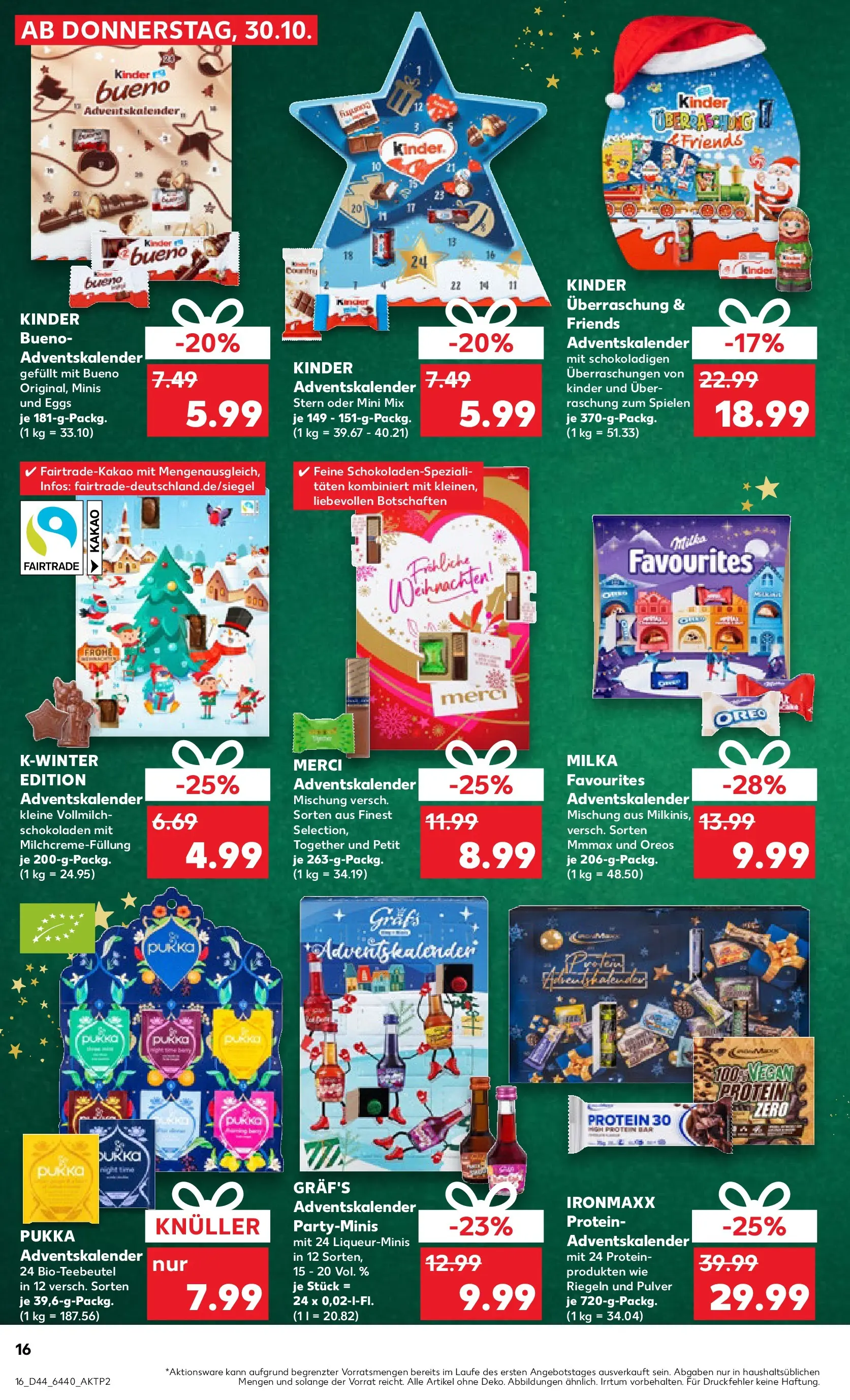 Prospekt Kaufland ab 29.10.2025 » Angebote Online zum Blättern | Seite: 16 | Produkte: Merci, Kinder bueno, Milka