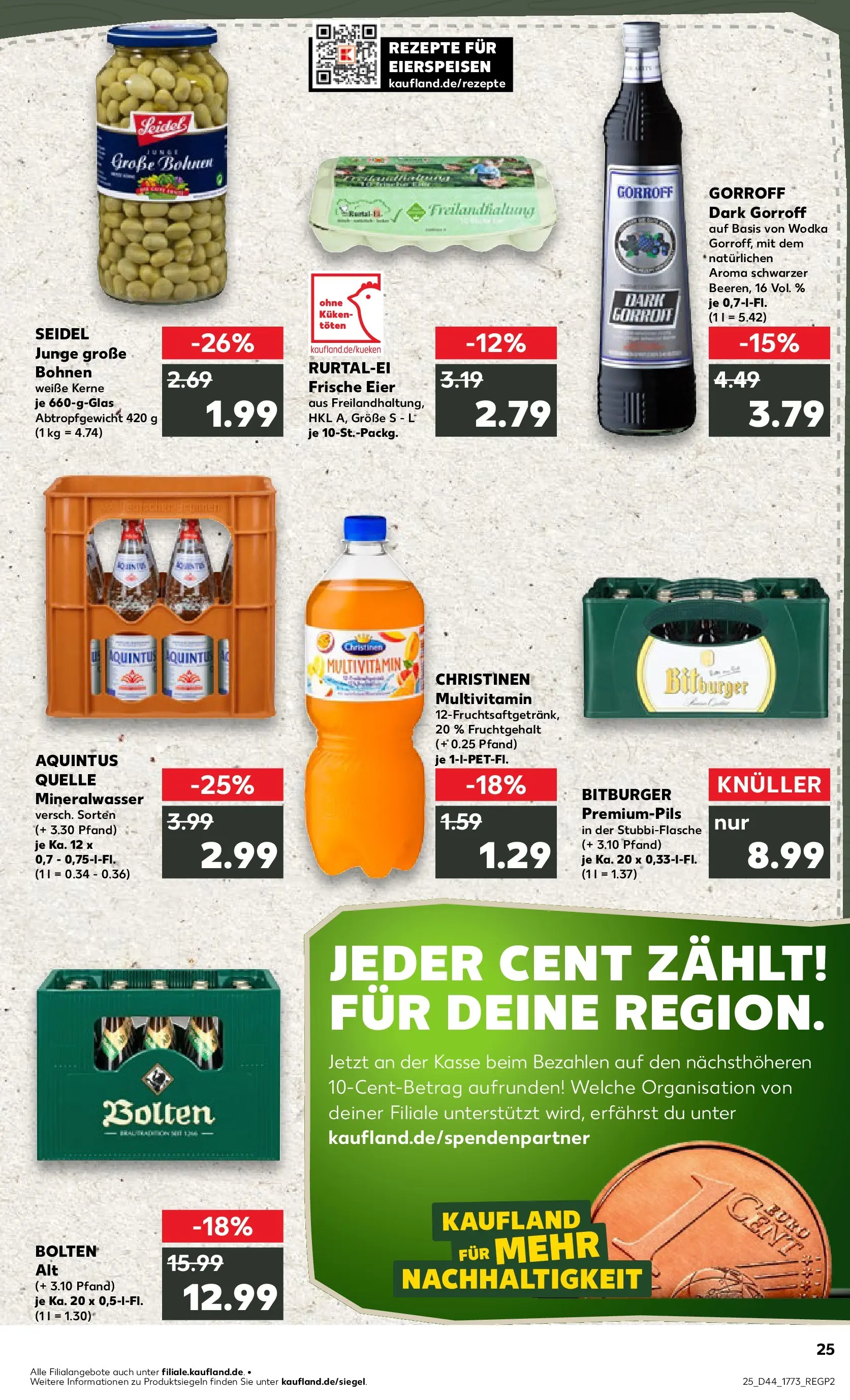 Prospekt Kaufland ab 30.10.2025 » Angebote und Werbung Online | Seite: 25 | Produkte: Bitburger, Eier, Mineralwasser, Wodka Prospekt Kaufland ab 30.10.2025 » Angebote Online zum Blättern | Seite: 25 | Produkte: Bitburger, Eier, Mineralwasser, Wodka