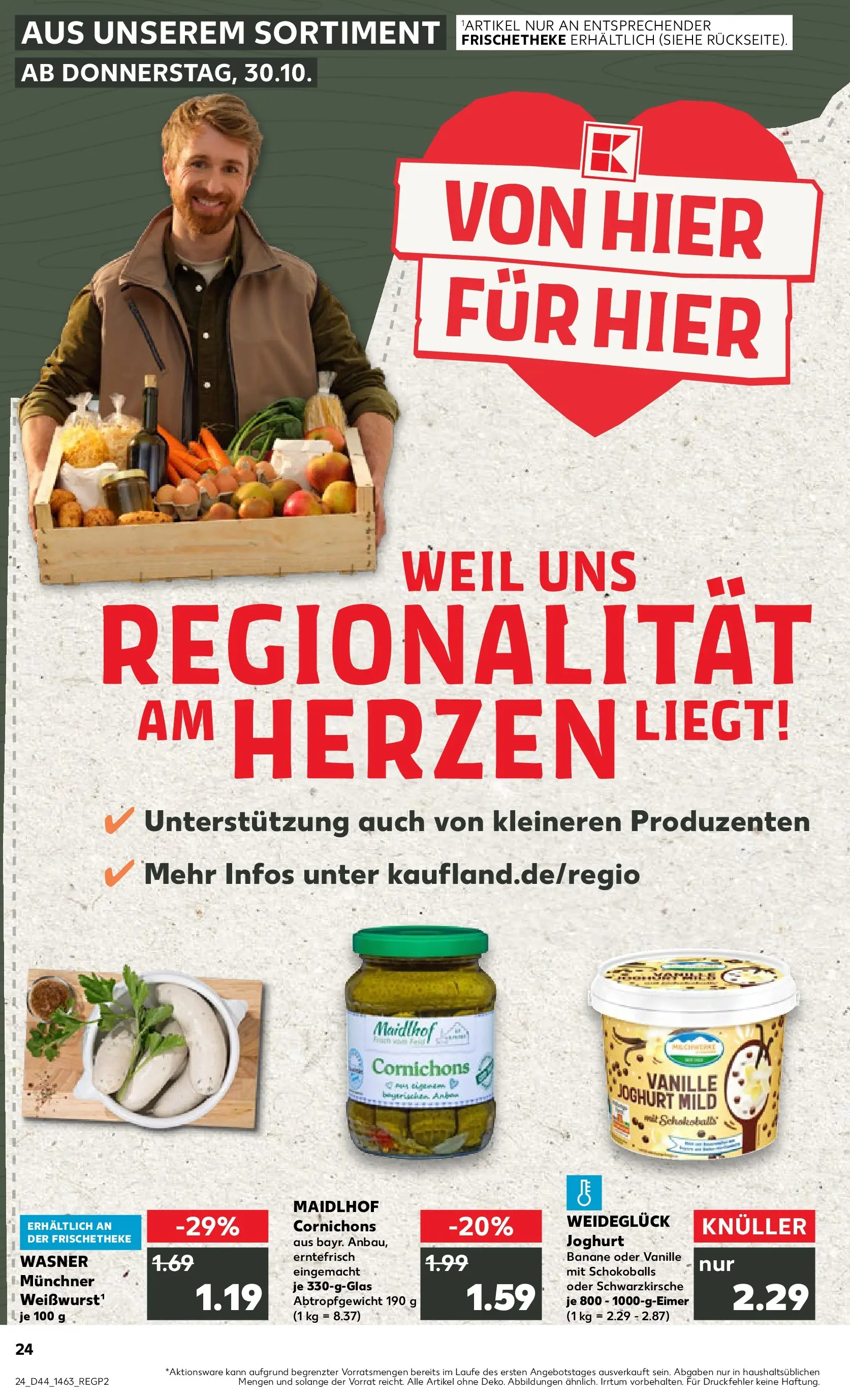 Prospekt Kaufland ab 30.10.2025 » Angebote Online zum Blättern | Seite: 24 | Produkte: Joghurt, Weißwurst