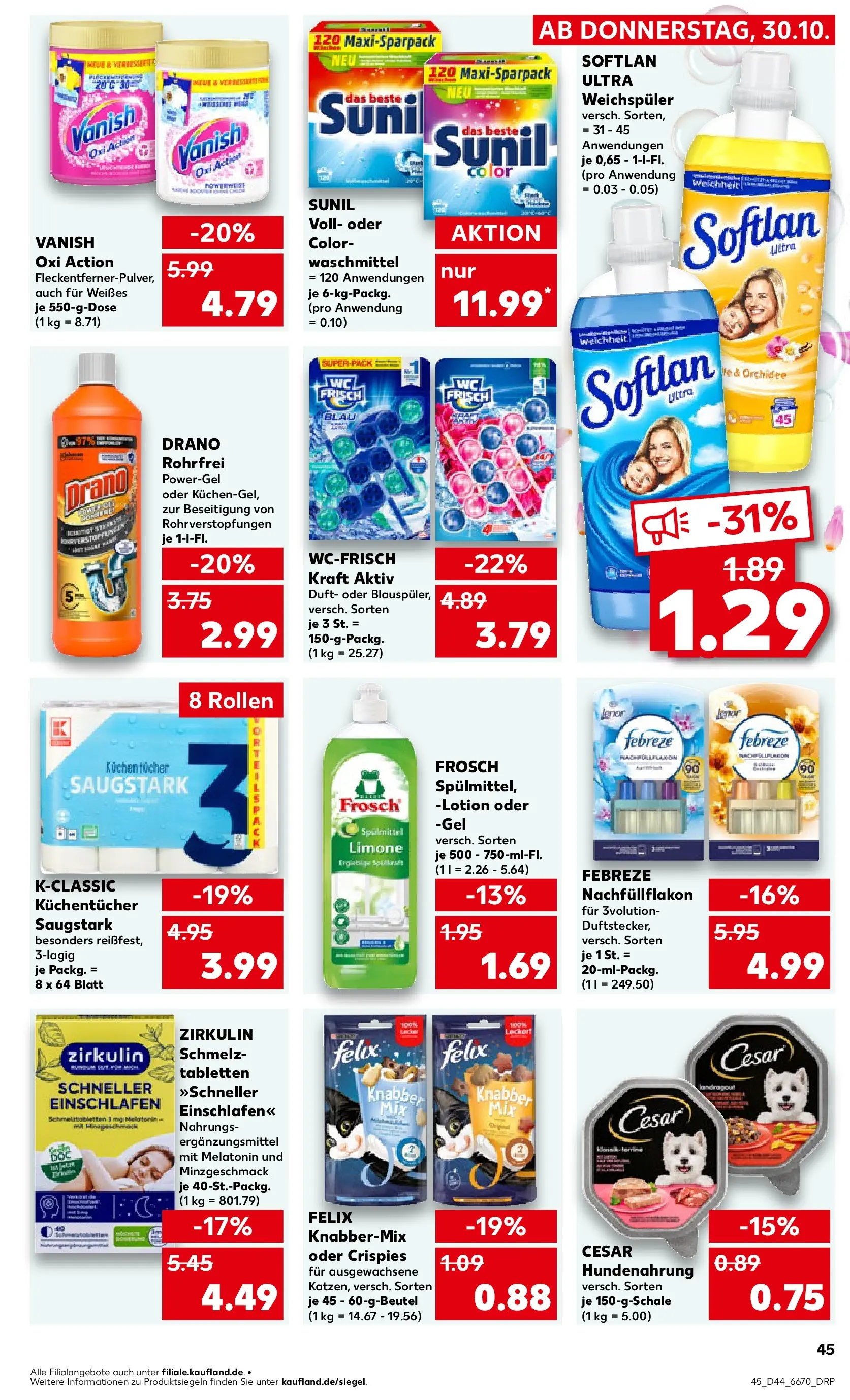 Prospekt Kaufland ab 30.10.2025 » Angebote und Werbung Online | Seite: 45 | Produkte: Lenor, Orchidee, Weichspüler, Waschmittel Prospekt Kaufland ab 30.10.2025 » Angebote Online zum Blättern | Seite: 45 | Produkte: Lenor, Orchidee, Weichspüler, Waschmittel