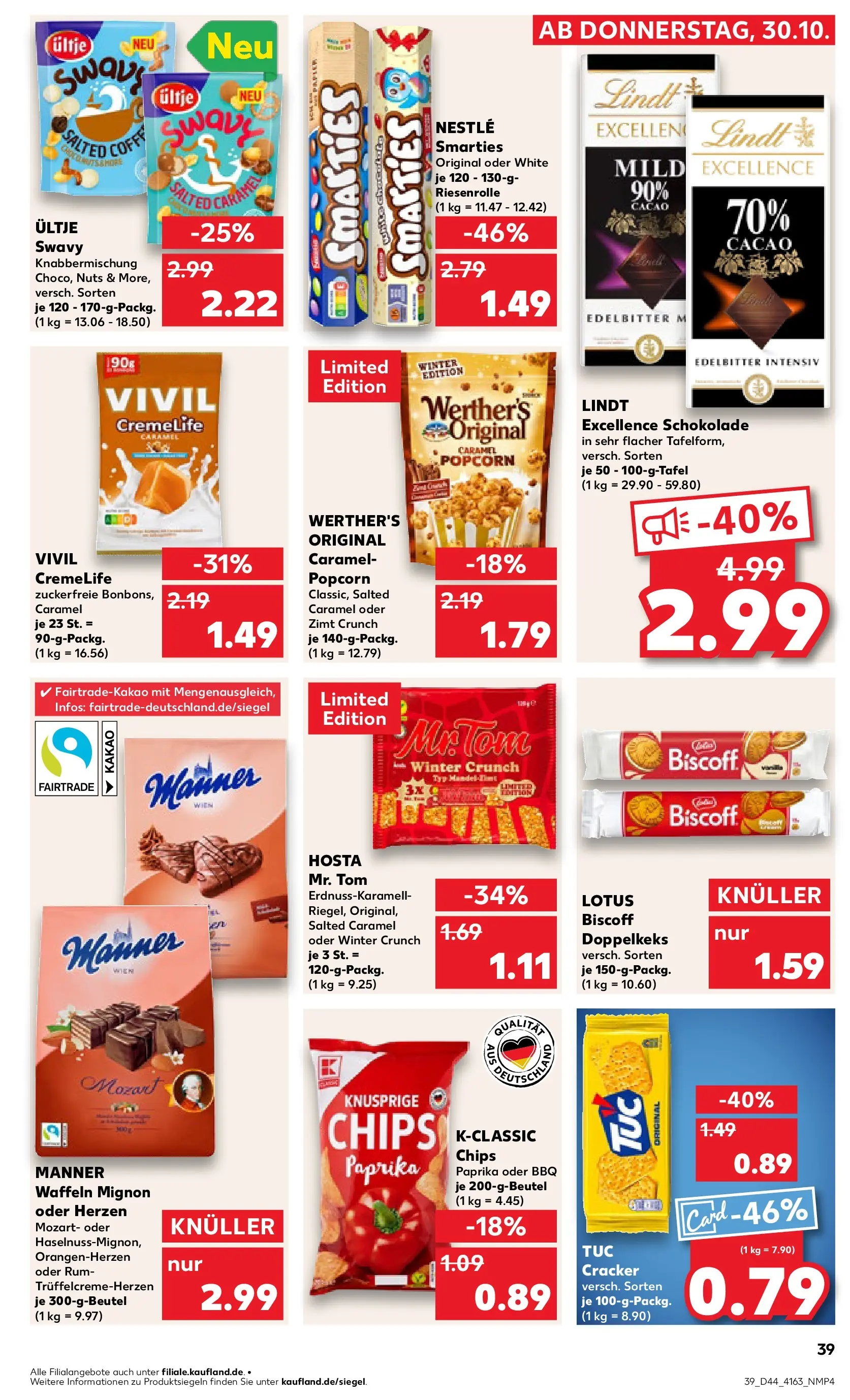 Prospekt Kaufland ab 29.10.2025 » Angebote Online zum Blättern | Seite: 39 | Produkte: Schokolade, Rum, Paprika, Lindt