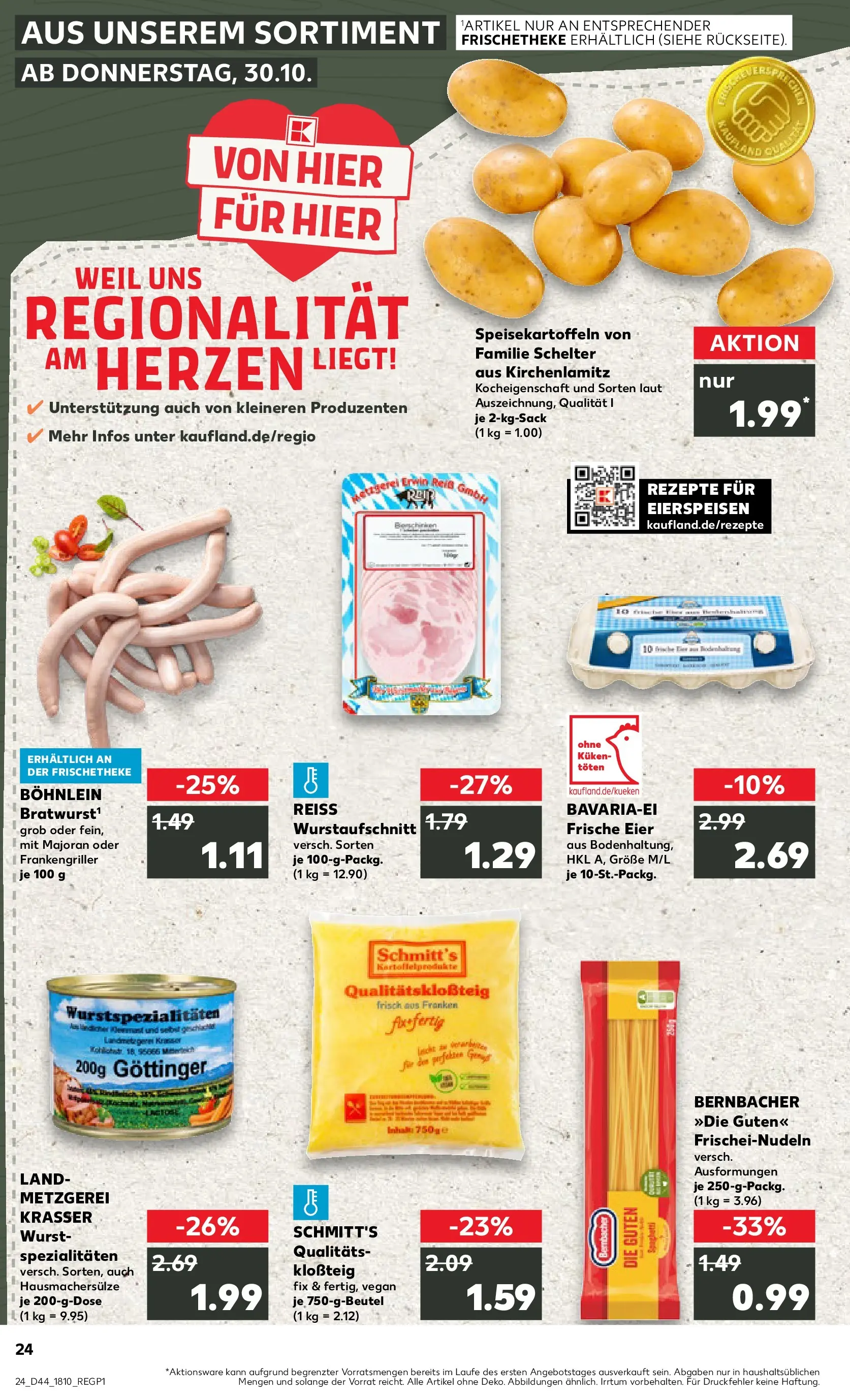Prospekt Kaufland ab 30.10.2025 » Angebote und Werbung Online | Seite: 24 | Produkte: Eier, Wurst, Pasta Prospekt Kaufland ab 30.10.2025 » Angebote Online zum Blättern | Seite: 24 | Produkte: Eier, Wurst, Pasta