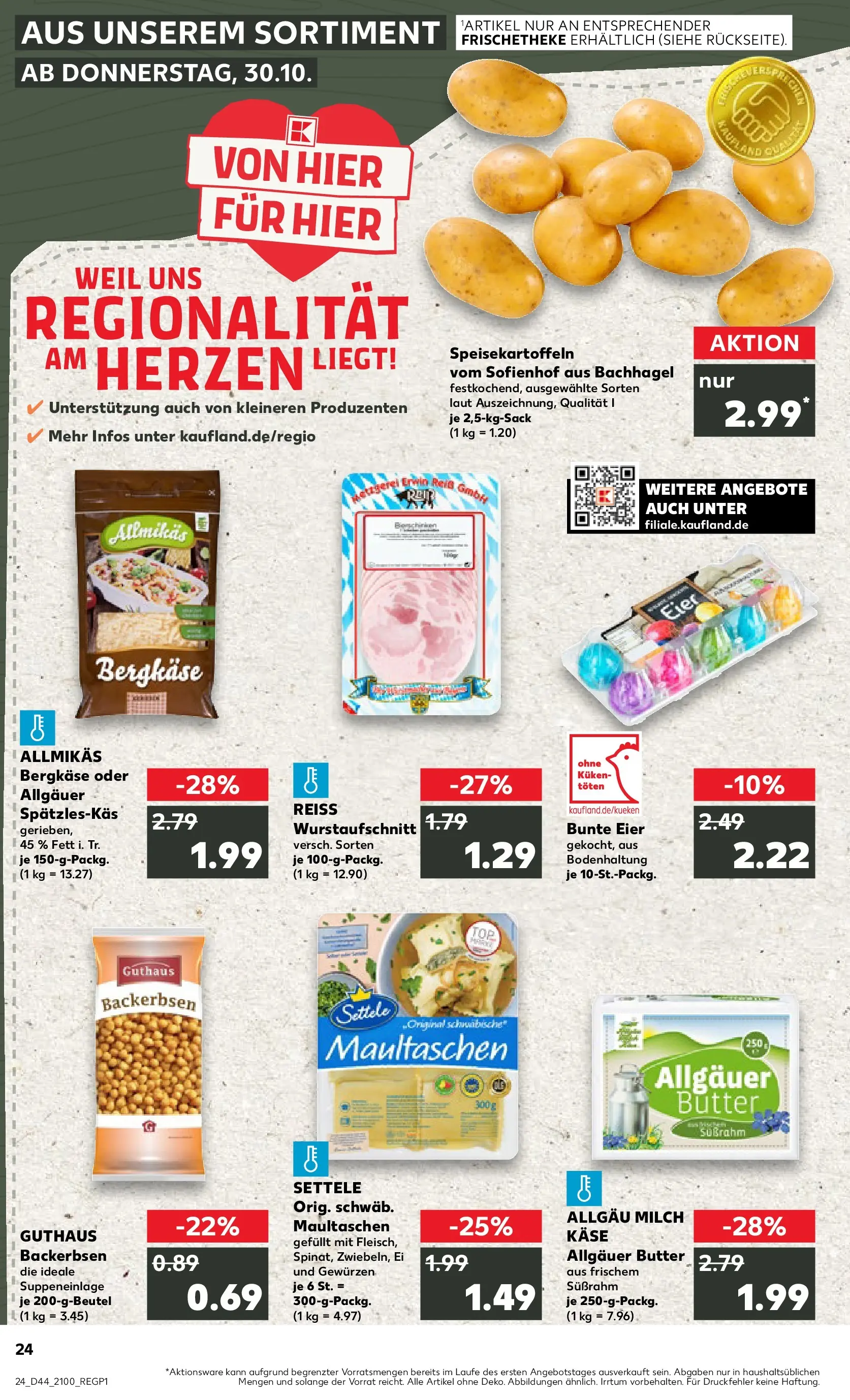 Prospekt Kaufland ab 30.10.2025 » Angebote und Werbung Online | Seite: 24 | Produkte: Milch, Butter, Eier, Maultaschen Prospekt Kaufland ab 30.10.2025 » Angebote Online zum Blättern | Seite: 24 | Produkte: Milch, Butter, Eier, Maultaschen