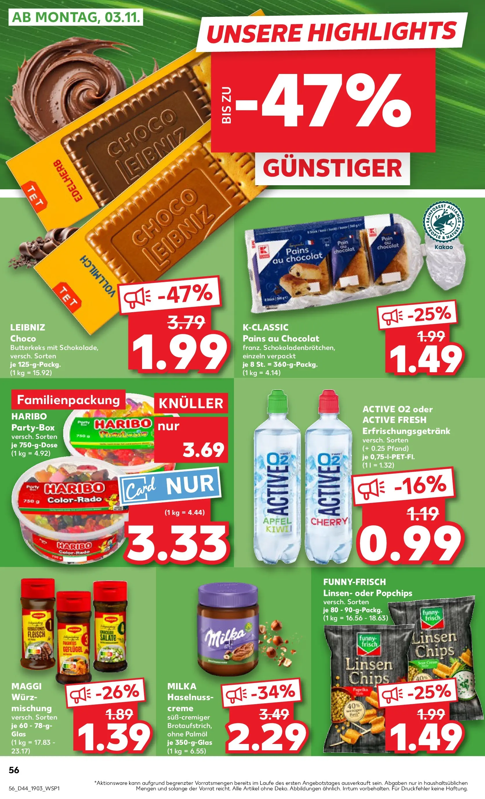 Prospekt Kaufland ab 30.10.2025 » Angebote und Werbung Online | Seite: 56 | Produkte: Haribo, Funny frisch, Äpfel, Creme Prospekt Kaufland ab 30.10.2025 » Angebote Online zum Blättern | Seite: 56 | Produkte: Haribo, Funny frisch, Äpfel, Creme