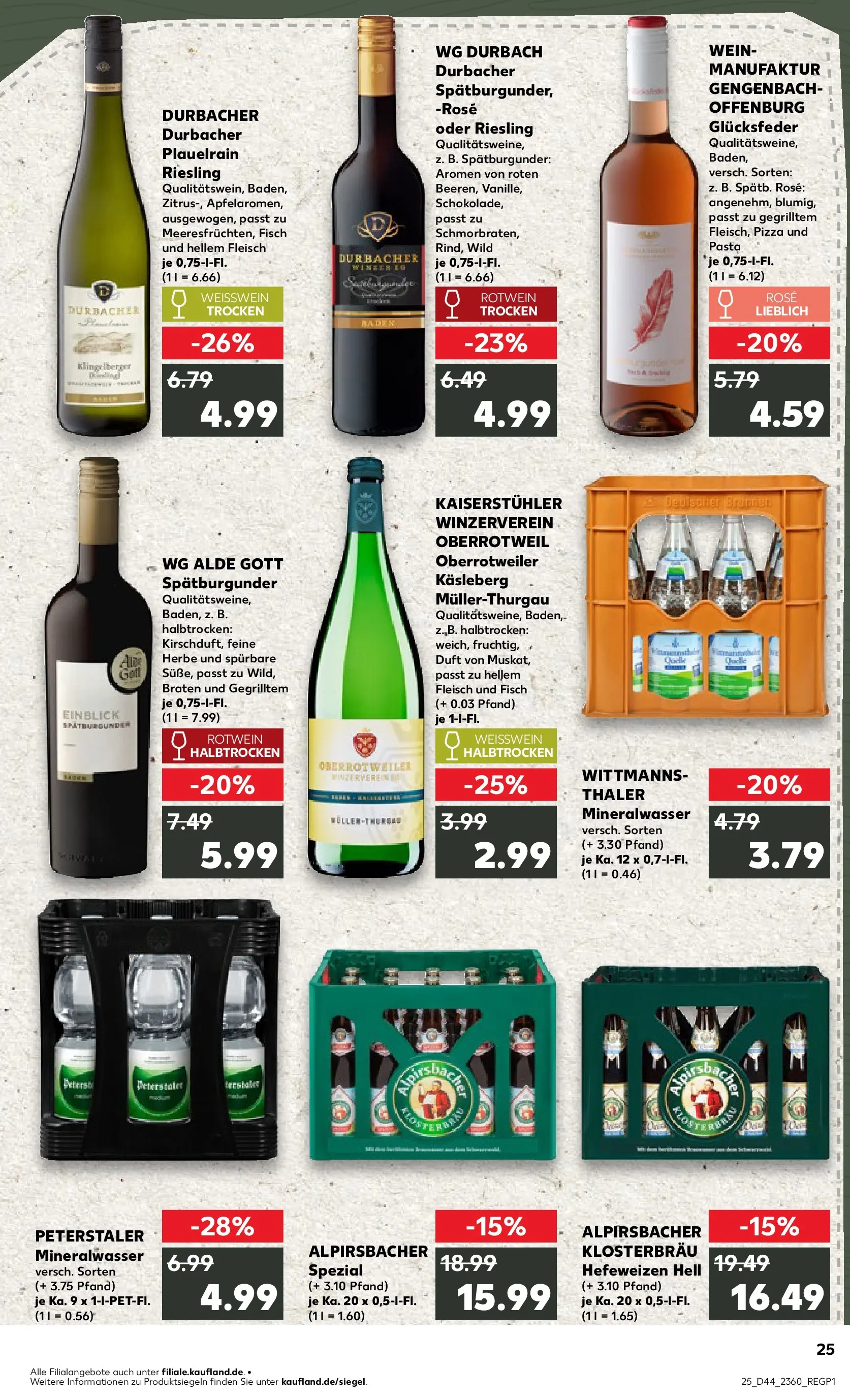 Prospekt Kaufland ab 30.10.2025 » Angebote und Werbung Online | Seite: 25 | Produkte: Weißwein halbtrocken, Mineralwasser, Wein, Fleisch Prospekt Kaufland ab 30.10.2025 » Angebote Online zum Blättern | Seite: 25 | Produkte: Weißwein halbtrocken, Mineralwasser, Wein, Fleisch