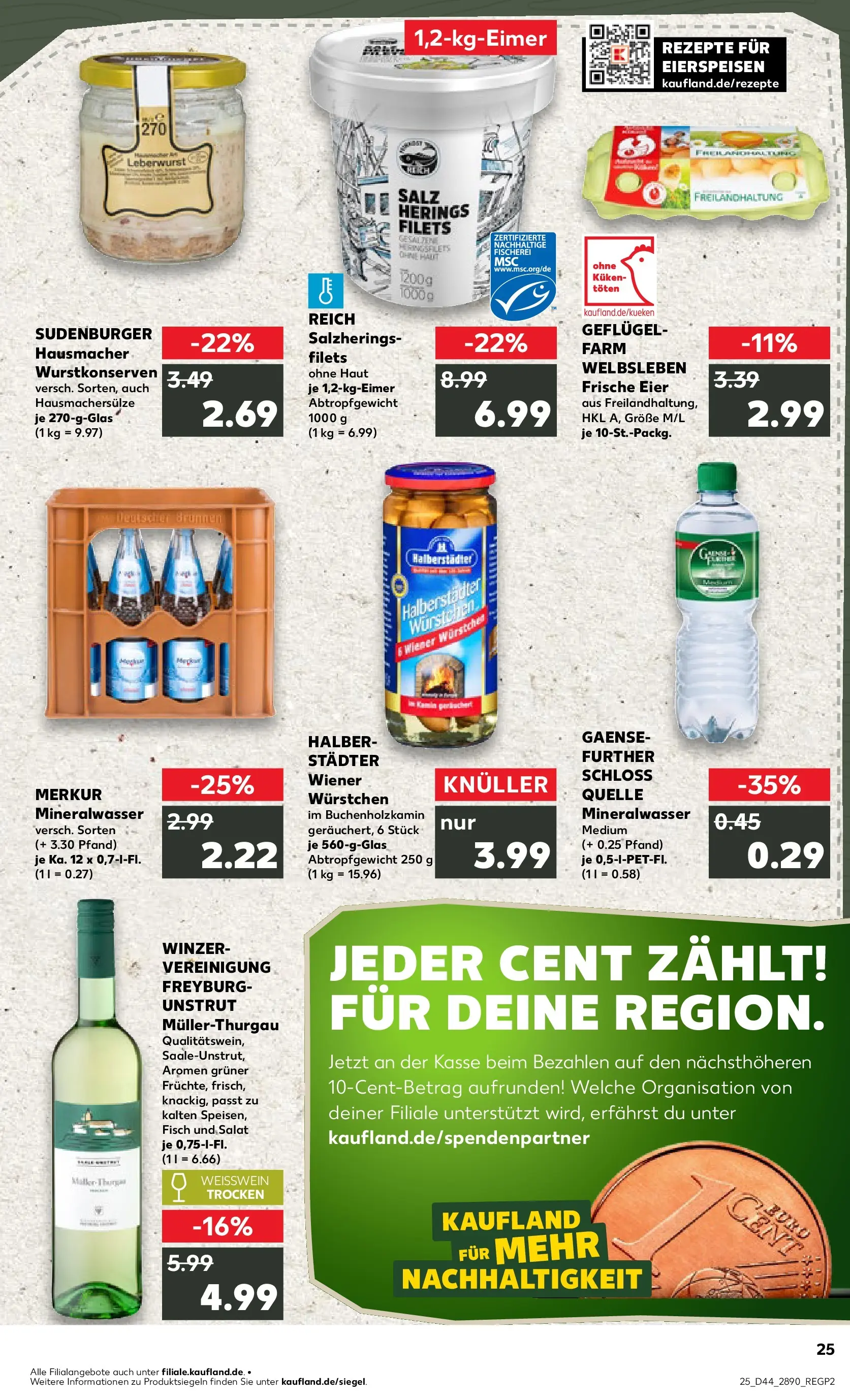 Prospekt Kaufland ab 30.10.2025 » Angebote und Werbung Online | Seite: 25 | Produkte: Weißwein, Mineralwasser, Salz, Salat Prospekt Kaufland ab 30.10.2025 » Angebote Online zum Blättern | Seite: 25 | Produkte: Weißwein, Mineralwasser, Salz, Salat