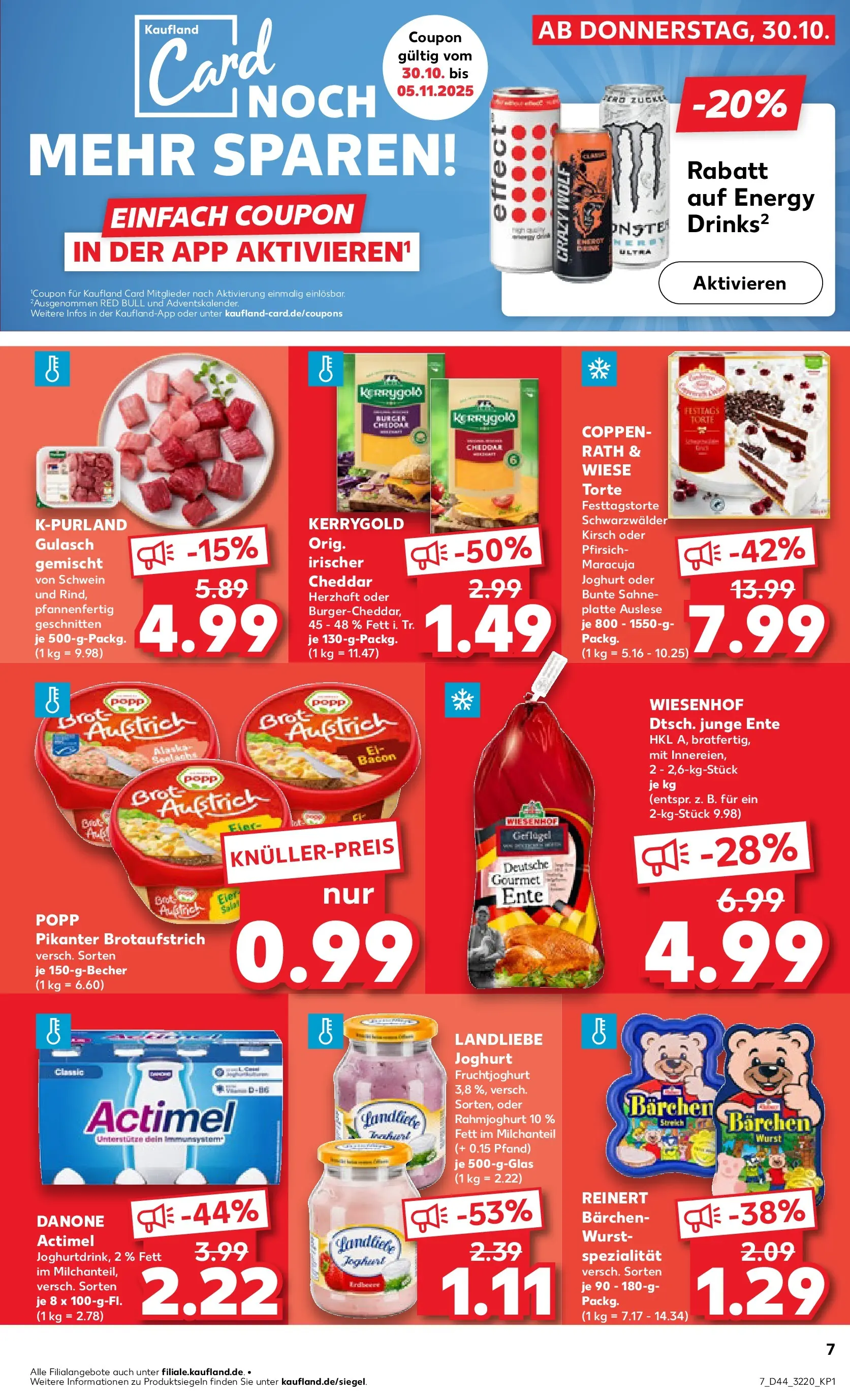 Prospekt Kaufland ab 30.10.2025 » Angebote Online zum Blättern | Seite: 7 | Produkte: Red bull, Energy, Eier, Sahne