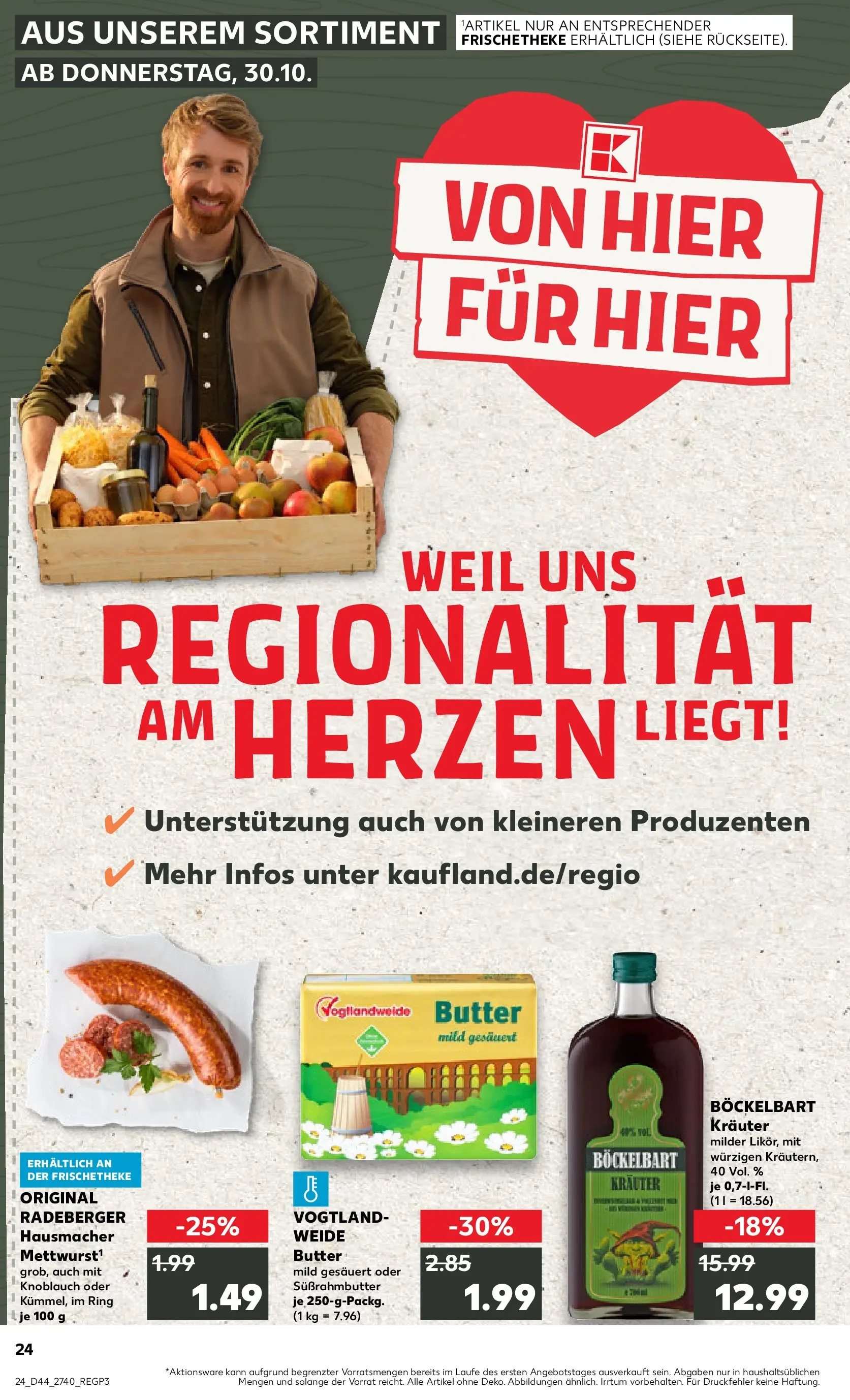 Prospekt Kaufland ab 30.10.2025 » Angebote Online zum Blättern | Seite: 24 | Produkte: Butter, Knoblauch