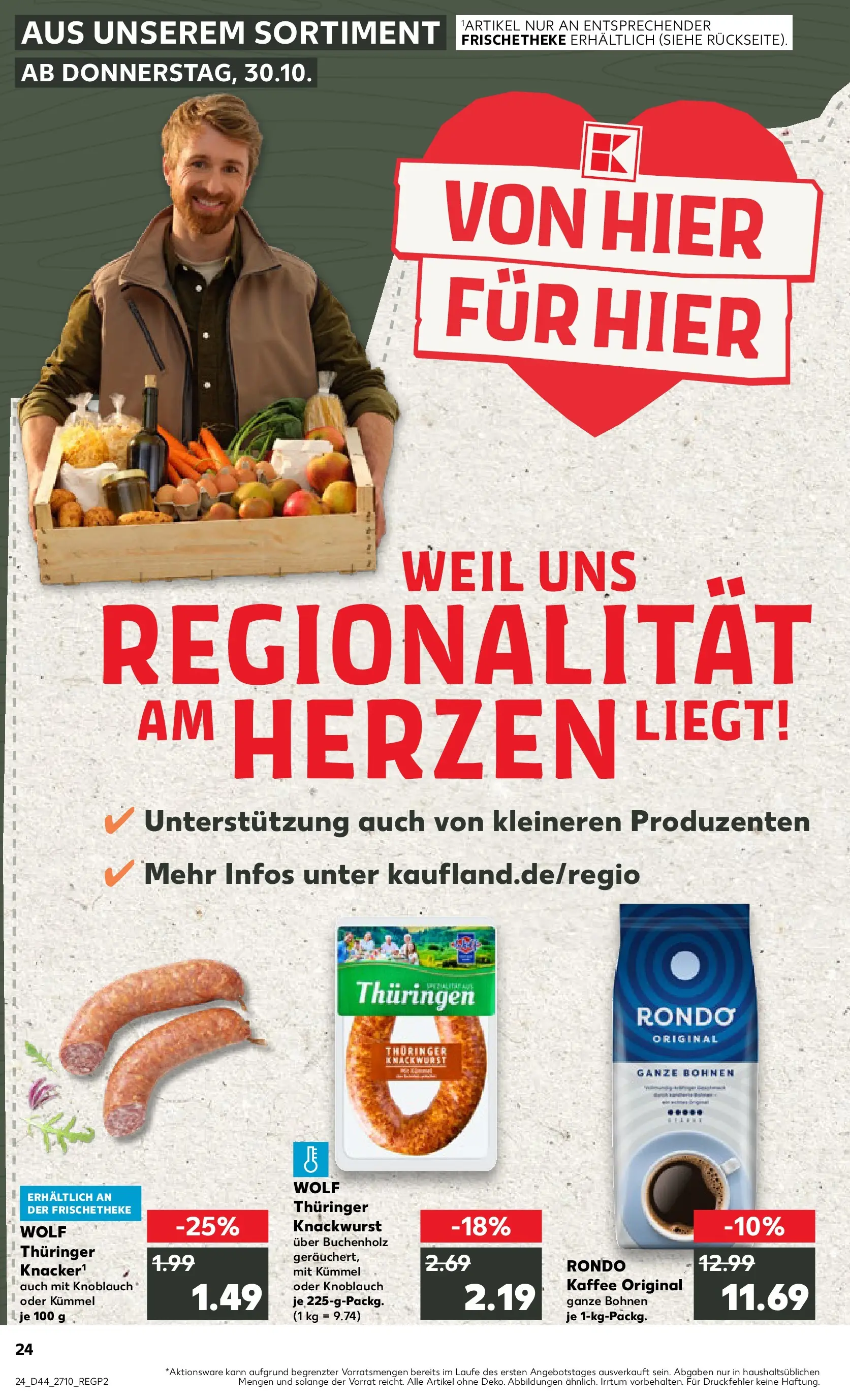 Prospekt Kaufland ab 30.10.2025 » Angebote Online zum Blättern | Seite: 24 | Produkte: Kaffee, Knoblauch