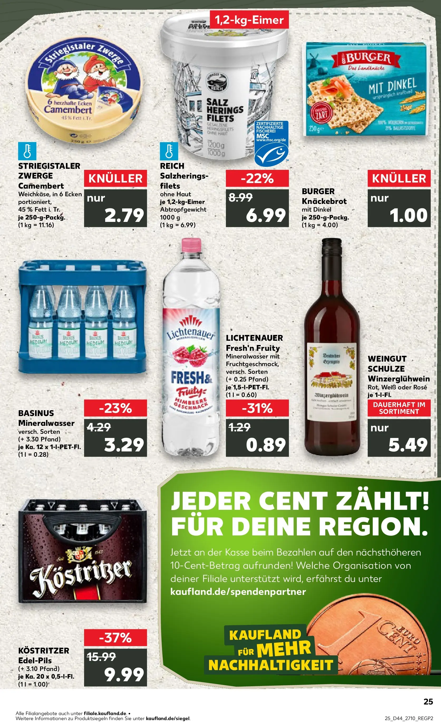 Prospekt Kaufland ab 30.10.2025 » Angebote Online zum Blättern | Seite: 25 | Produkte: Kostritzer, Burger, Mineralwasser, Himbeere