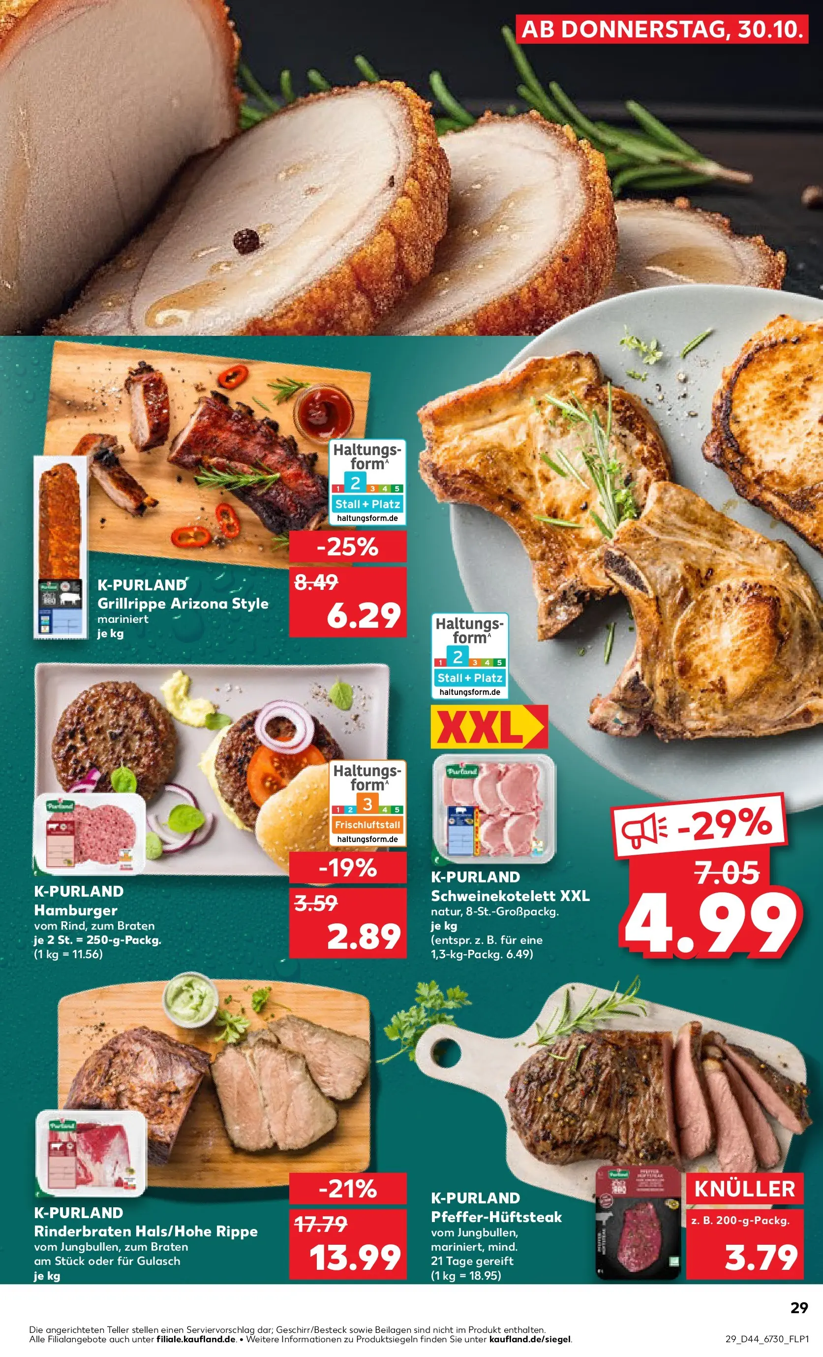 Prospekt Kaufland ab 29.10.2025 » Angebote und Werbung Online | Seite: 29 | Produkte: Rinderbraten, Gulasch, Steak Prospekt Kaufland ab 29.10.2025 » Angebote Online zum Blättern | Seite: 29 | Produkte: Rinderbraten, Gulasch, Steak