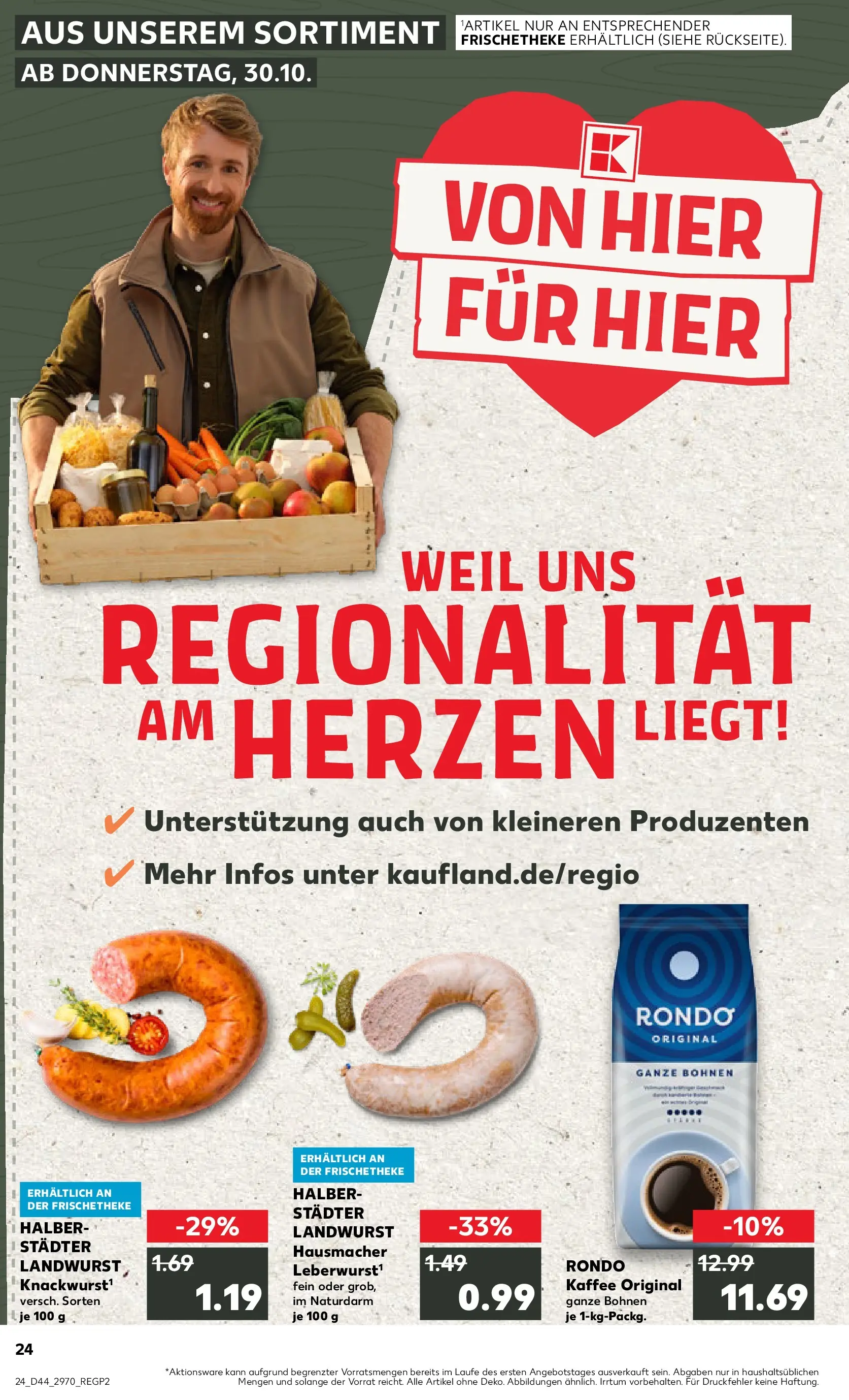 Prospekt Kaufland ab 30.10.2025 » Angebote und Werbung Online | Seite: 24 | Produkte: Kaffee Prospekt Kaufland ab 30.10.2025 » Angebote Online zum Blättern | Seite: 24 | Produkte: Kaffee