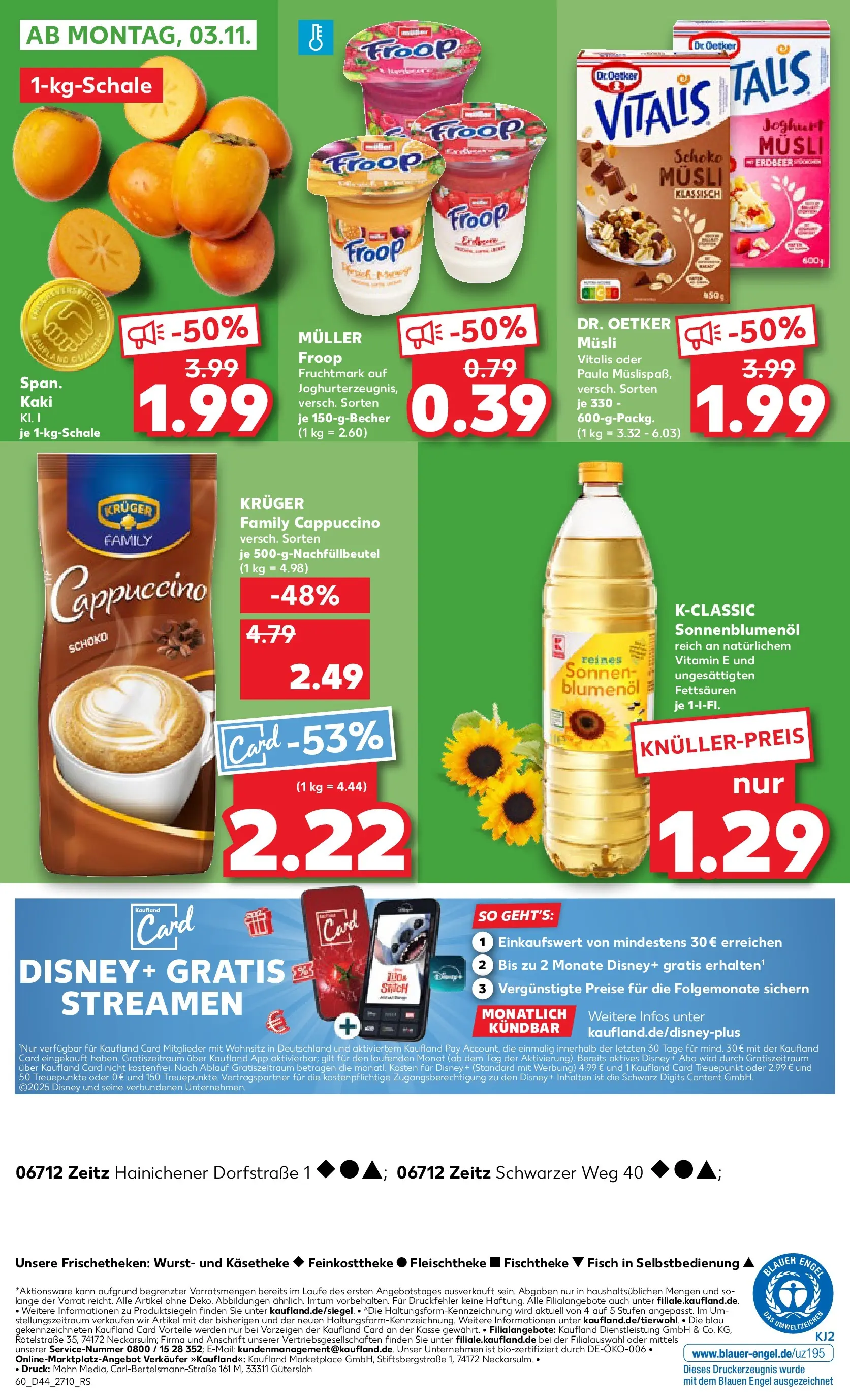 Prospekt Kaufland ab 30.10.2025 » Angebote Online zum Blättern | Seite: 60 | Produkte: Musli, Froop, Joghurt, Kaki