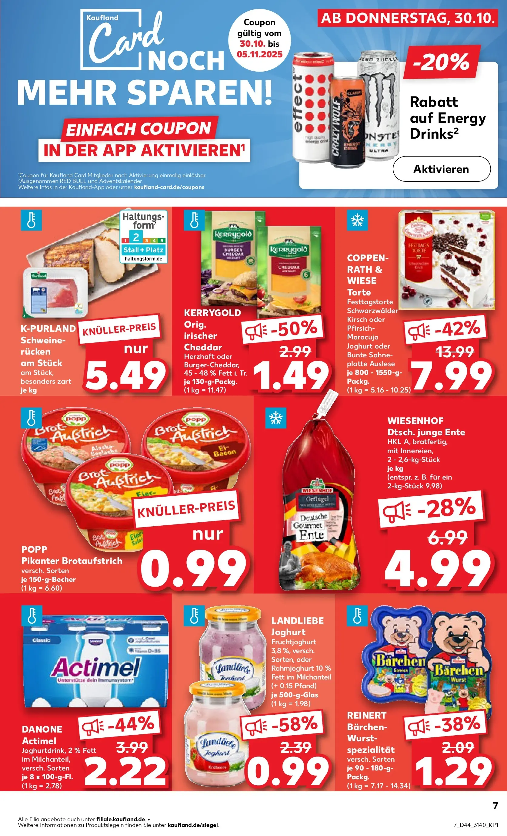 Prospekt Kaufland ab 30.10.2025 » Angebote und Werbung Online | Seite: 7 | Produkte: Energy, Fruchtjoghurt, Wurst, Ente Prospekt Kaufland ab 30.10.2025 » Angebote Online zum Blättern | Seite: 7 | Produkte: Energy, Fruchtjoghurt, Wurst, Ente