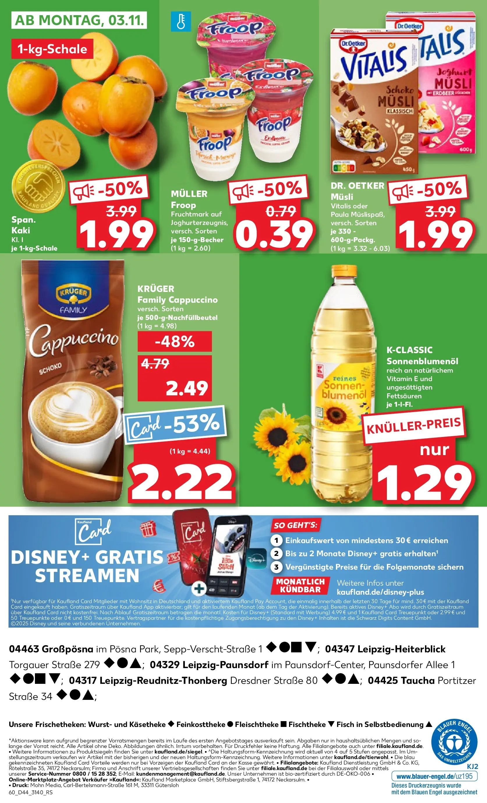 Prospekt Kaufland ab 30.10.2025 » Angebote und Werbung Online | Seite: 60 | Produkte: Froop, Sonnenblumenol, Wurst, Kaki Prospekt Kaufland ab 30.10.2025 » Angebote Online zum Blättern | Seite: 60 | Produkte: Froop, Sonnenblumenol, Wurst, Kaki