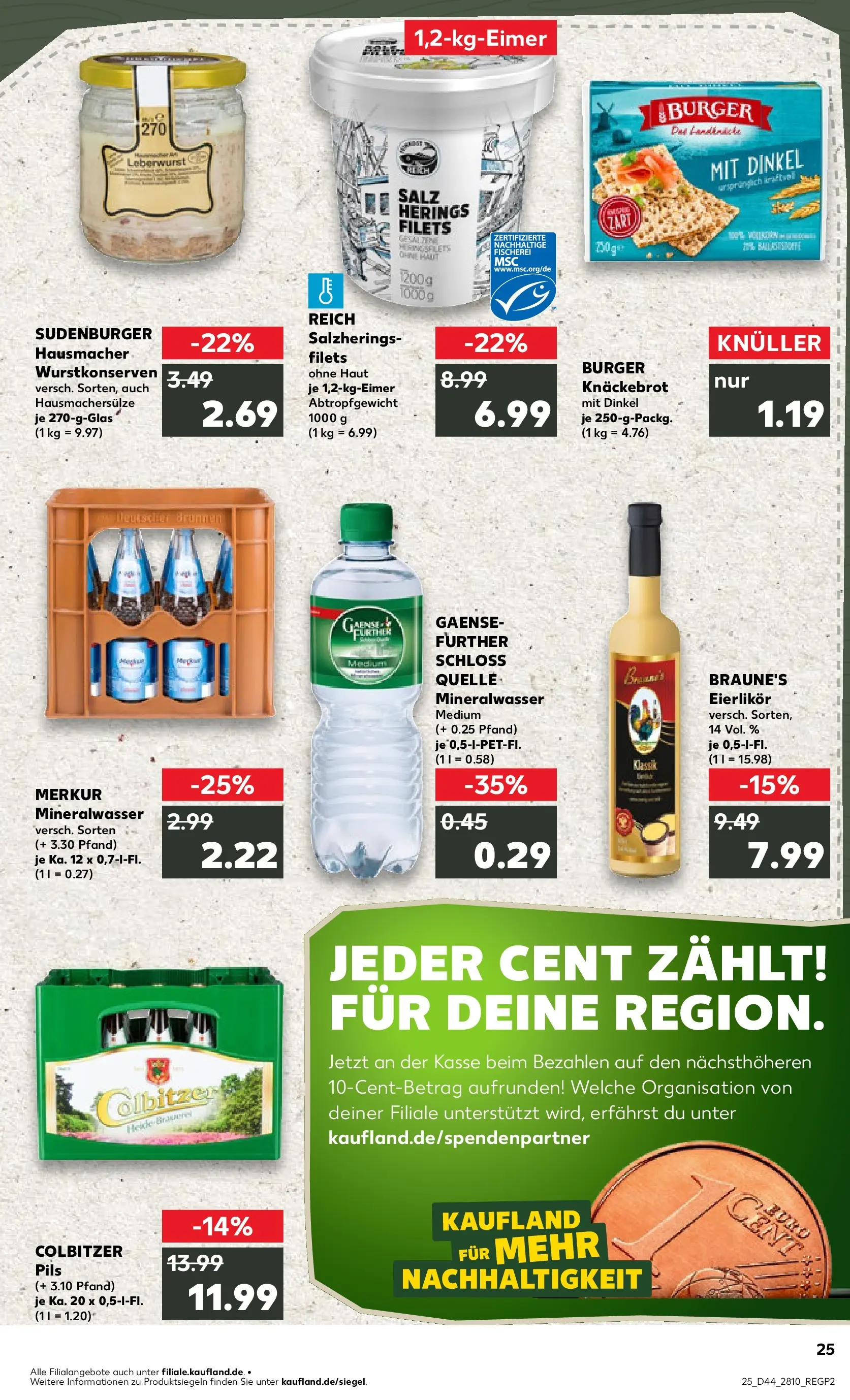 Prospekt Kaufland ab 30.10.2025 » Angebote Online zum Blättern | Seite: 25 | Produkte: Pils, Burger, Mineralwasser, Salz