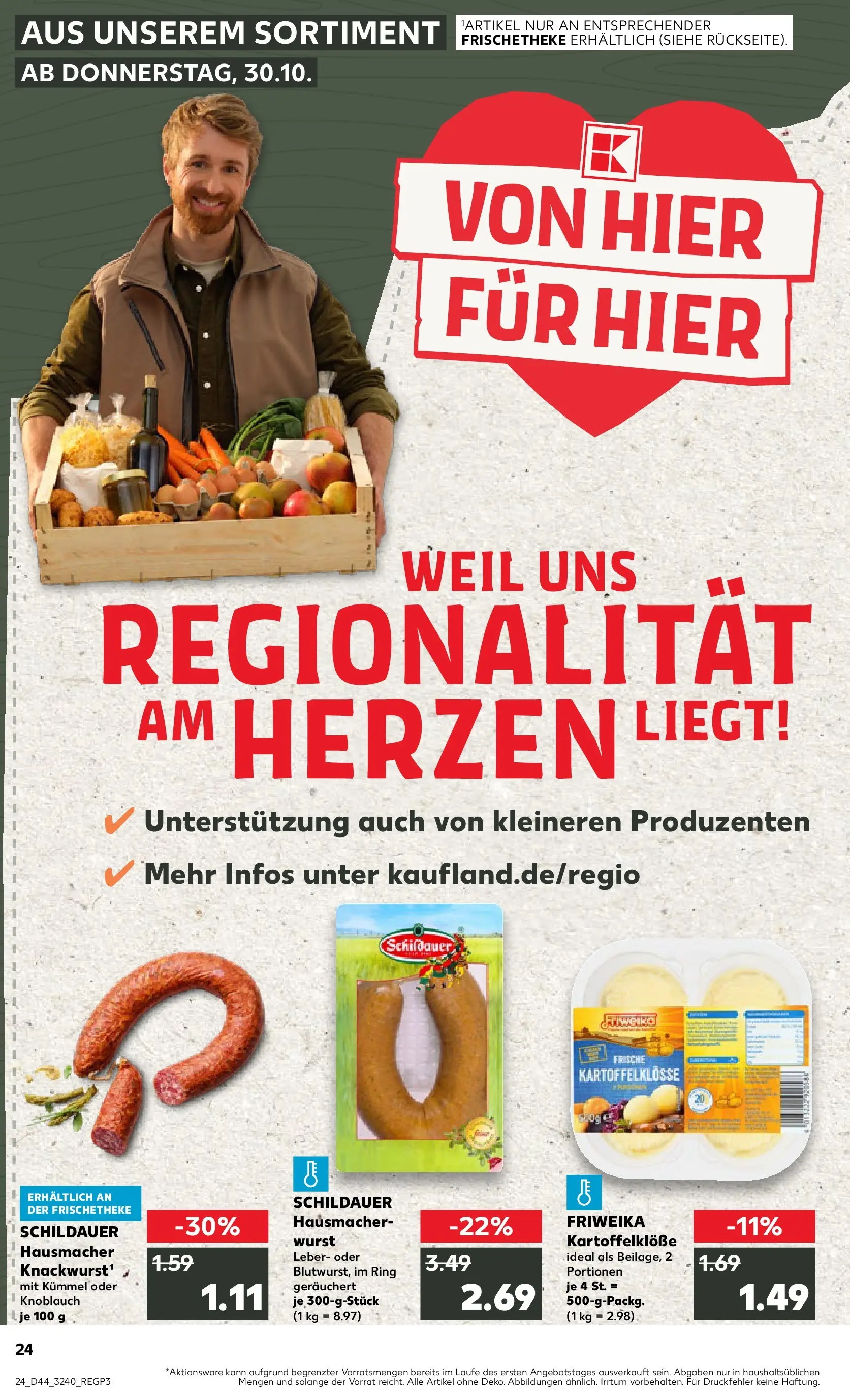 Prospekt Kaufland ab 30.10.2025 » Angebote Online zum Blättern | Seite: 24 | Produkte: Wurst, Knoblauch
