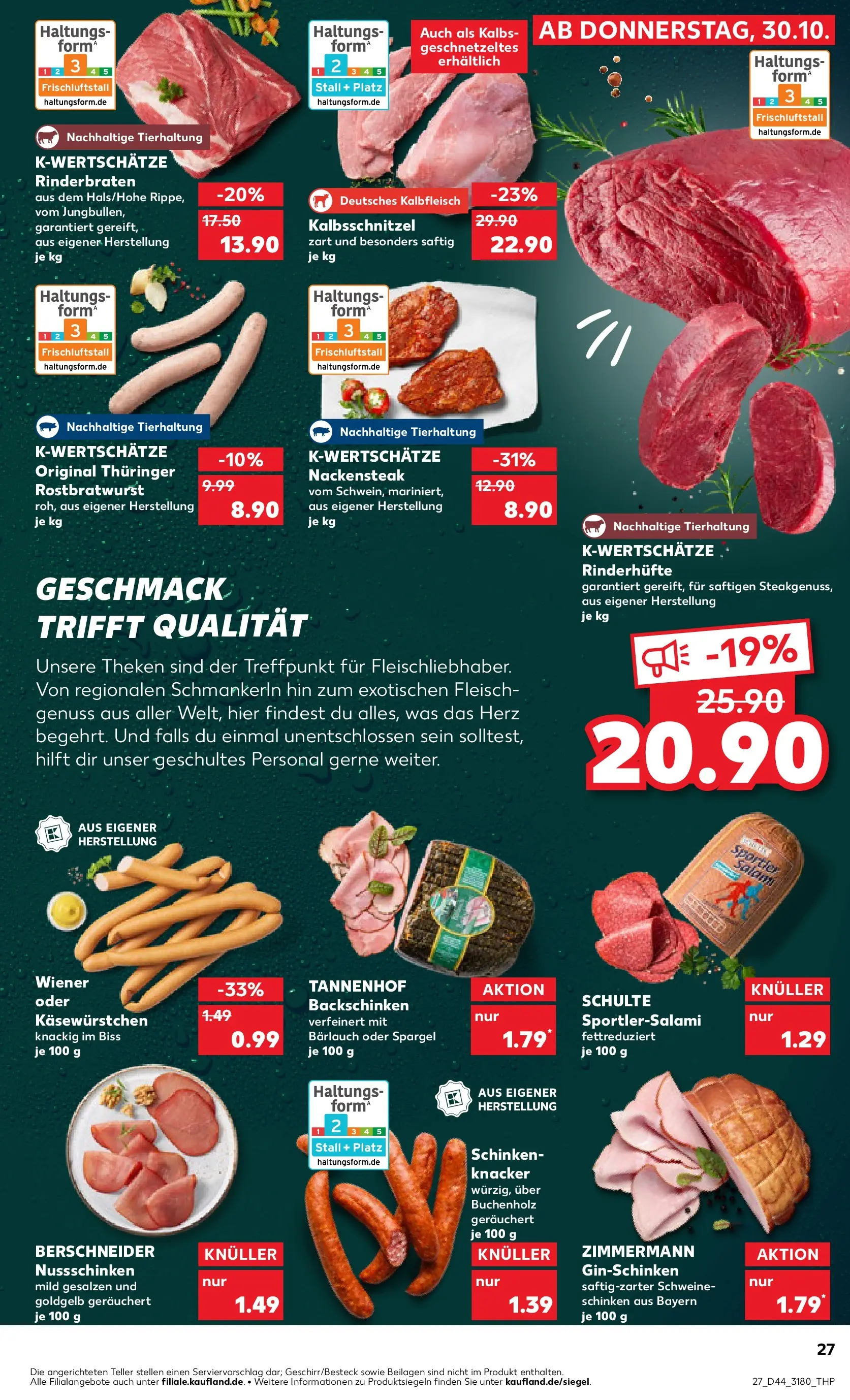 Prospekt Kaufland ab 29.10.2025 » Angebote und Werbung Online | Seite: 27 | Produkte: Rinderbraten, Spargel, Salami, Fleisch Prospekt Kaufland ab 29.10.2025 » Angebote Online zum Blättern | Seite: 27 | Produkte: Rinderbraten, Spargel, Salami, Fleisch