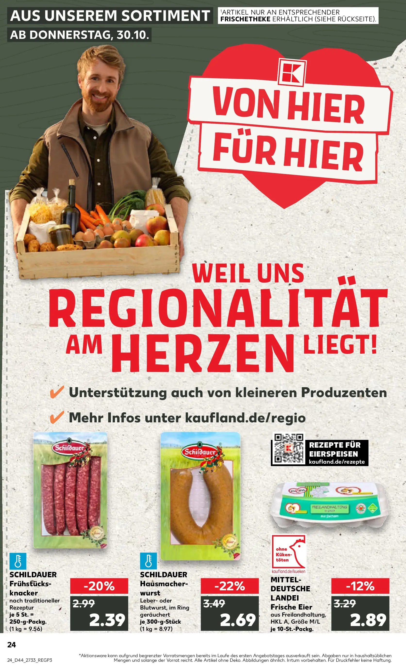 Prospekt Kaufland ab 30.10.2025 » Angebote und Werbung Online | Seite: 24 | Produkte: Eier, Wurst Prospekt Kaufland ab 30.10.2025 » Angebote Online zum Blättern | Seite: 24 | Produkte: Eier, Wurst