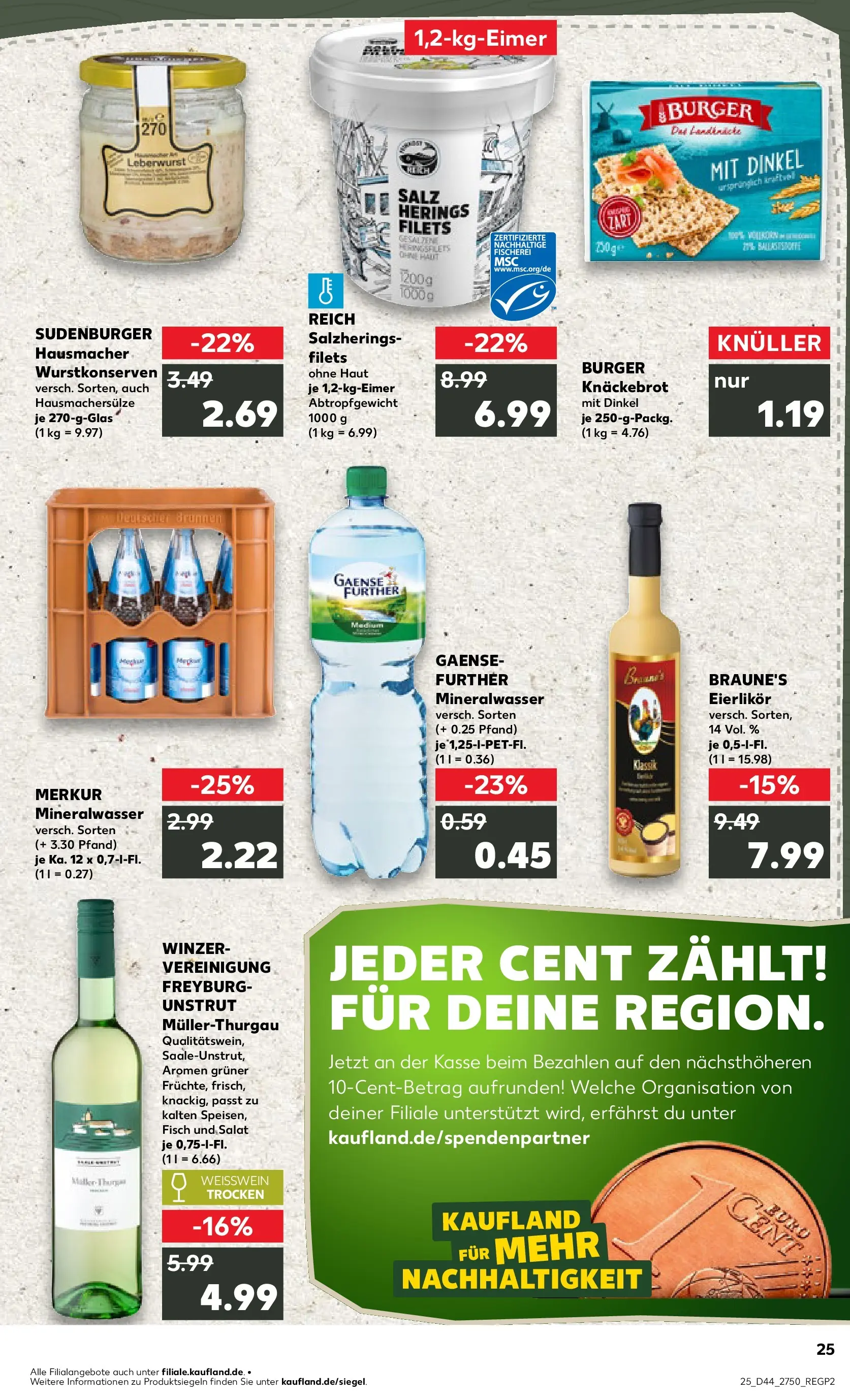 Prospekt Kaufland ab 30.10.2025 » Angebote und Werbung Online | Seite: 25 | Produkte: Weißwein, Weißwein trocken, Mineralwasser, Fisch Prospekt Kaufland ab 30.10.2025 » Angebote Online zum Blättern | Seite: 25 | Produkte: Weißwein, Weißwein trocken, Mineralwasser, Fisch