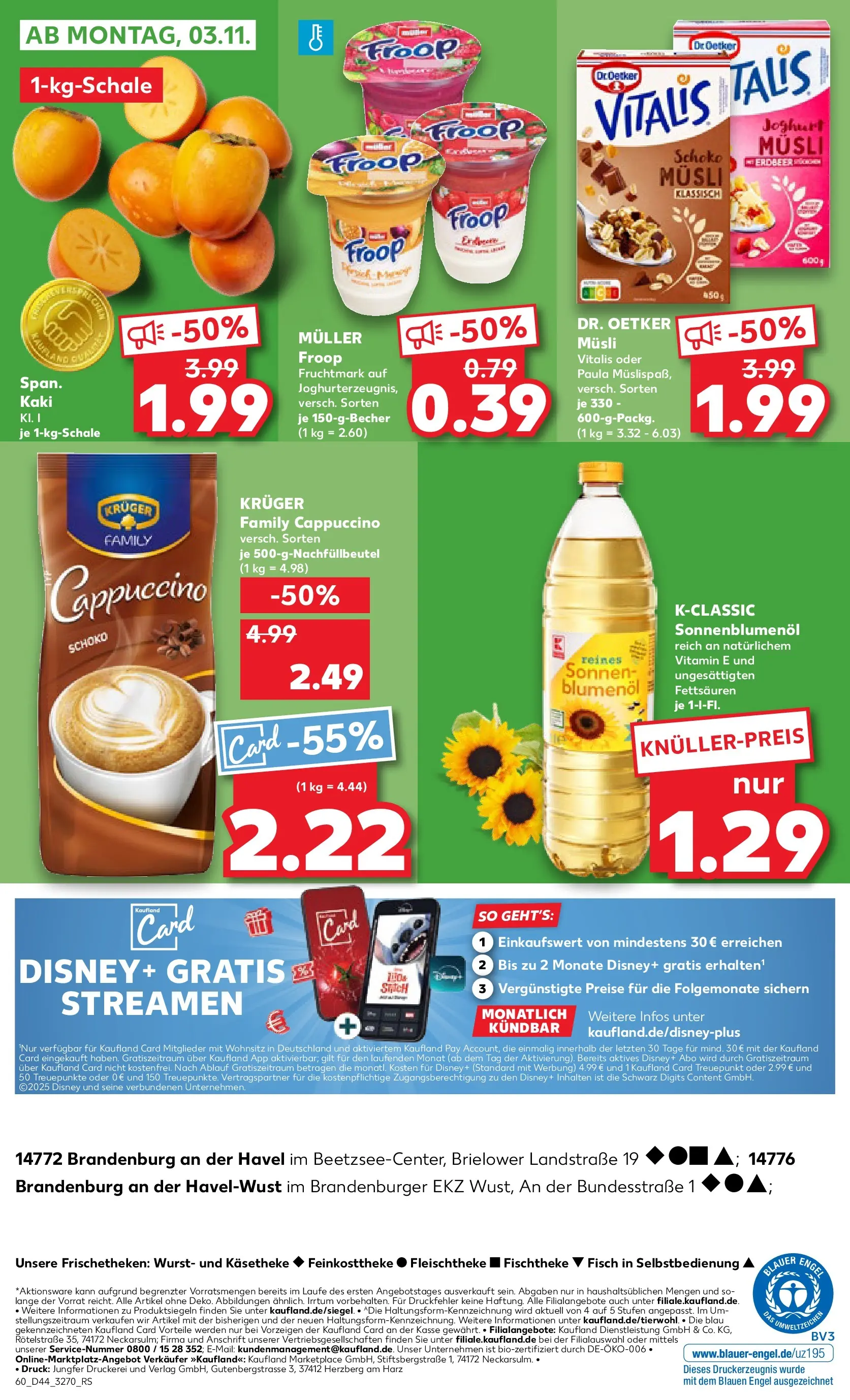 Prospekt Kaufland ab 30.10.2025 » Angebote Online zum Blättern | Seite: 60 | Produkte: Musli, Froop, Joghurt, Kaki