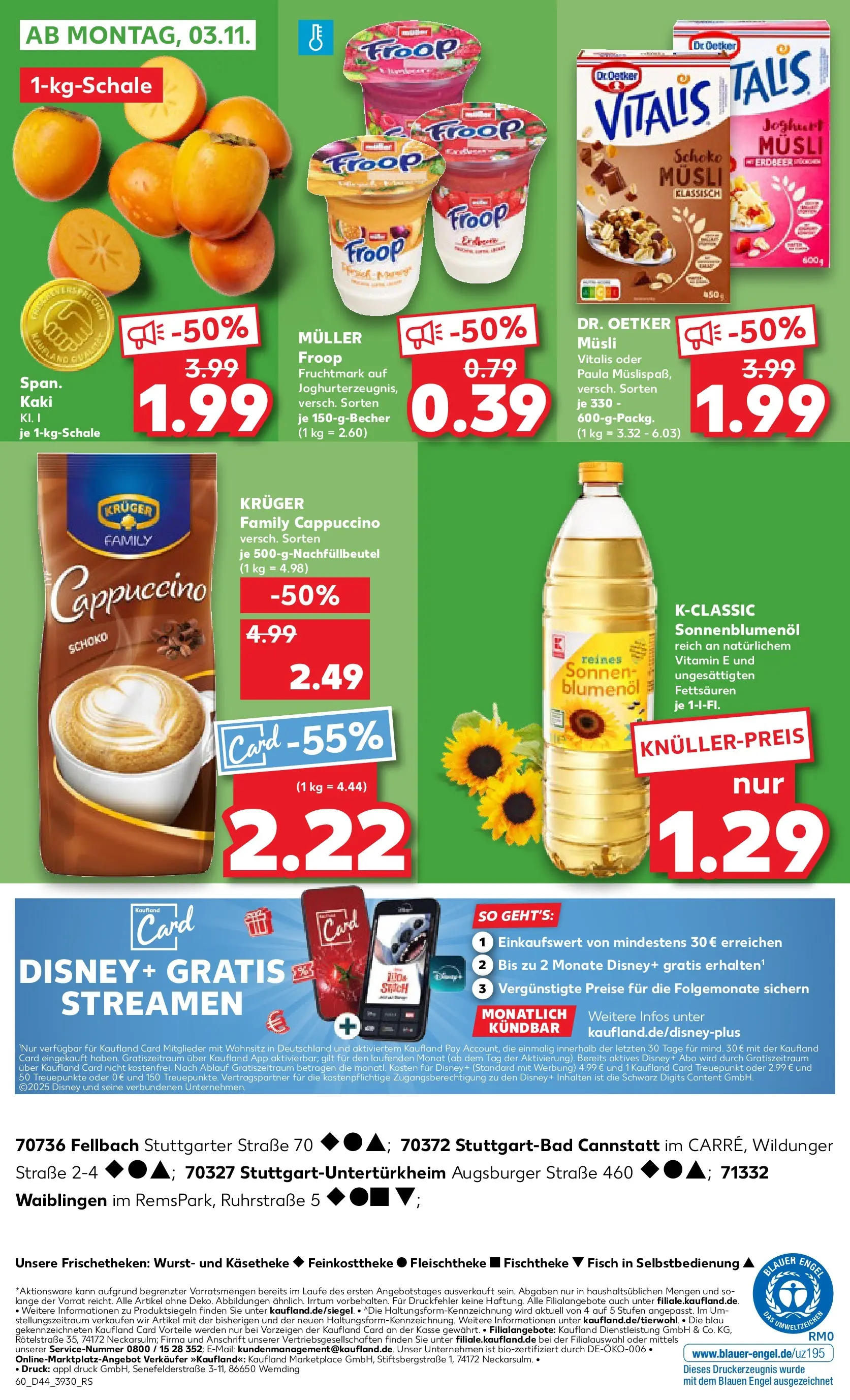 Prospekt Kaufland ab 30.10.2025 » Angebote Online zum Blättern | Seite: 60 | Produkte: Musli, Sonnenblumenol, Wurst, Kaki