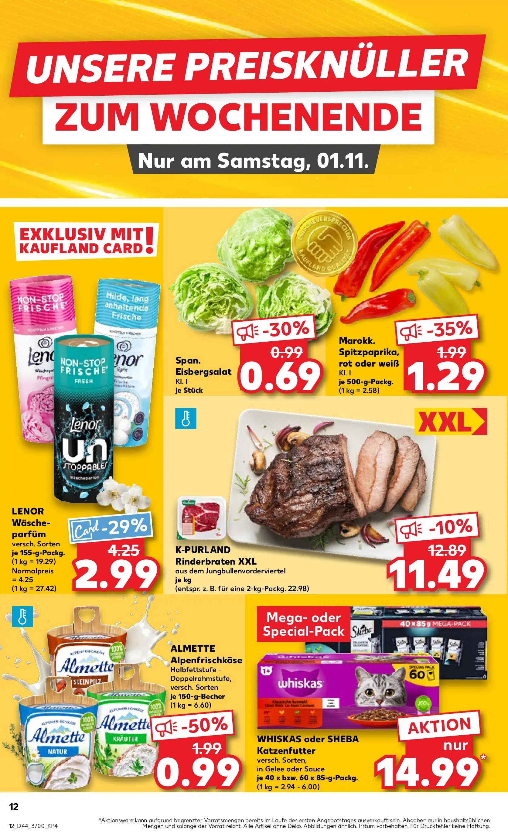 Prospekt Kaufland ab 30.10.2025 » Angebote und Werbung Online | Seite: 12 | Produkte: Lenor, Rinderbraten, Almette, Parfüm Prospekt Kaufland ab 30.10.2025 » Angebote Online zum Blättern | Seite: 12 | Produkte: Lenor, Rinderbraten, Almette, Parfüm