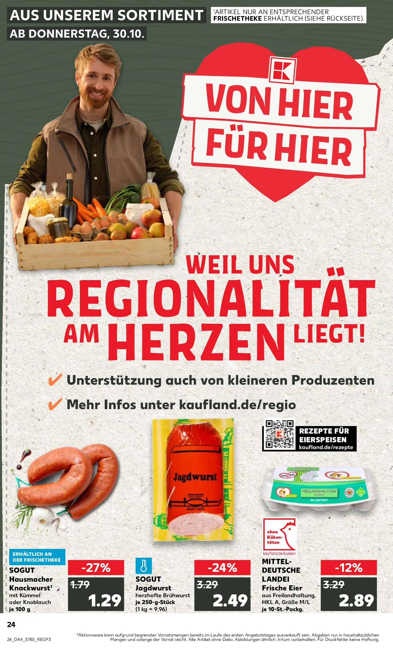 Prospekt Kaufland ab 30.10.2025 » Angebote und Werbung Online | Seite: 24 | Produkte: Eier, Knoblauch Prospekt Kaufland ab 30.10.2025 » Angebote Online zum Blättern | Seite: 24 | Produkte: Eier, Knoblauch