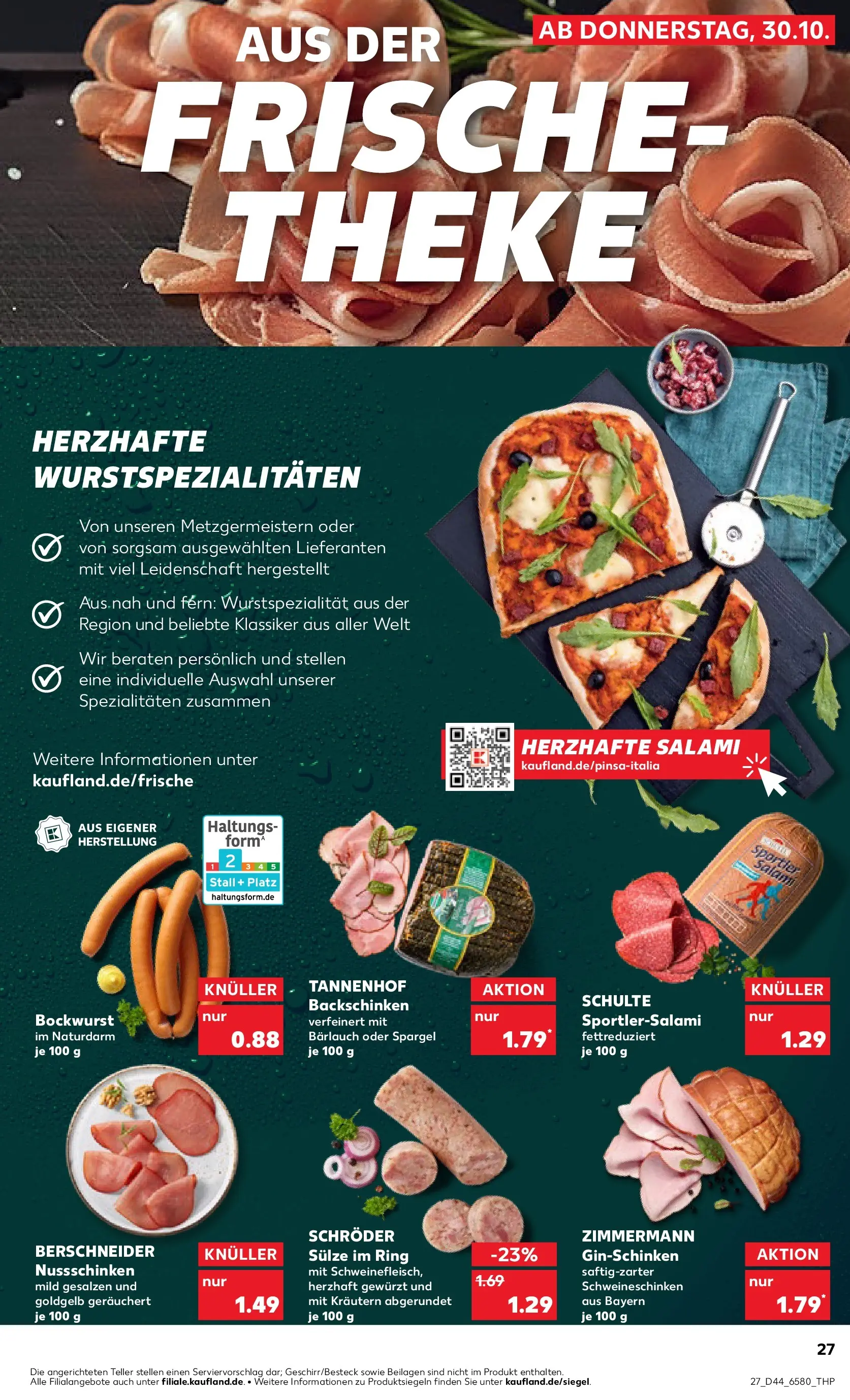 Prospekt Kaufland ab 30.10.2025 » Angebote und Werbung Online | Seite: 27 | Produkte: Bockwurst, Theke, Spargel, Salami Prospekt Kaufland ab 30.10.2025 » Angebote Online zum Blättern | Seite: 27 | Produkte: Bockwurst, Theke, Spargel, Salami