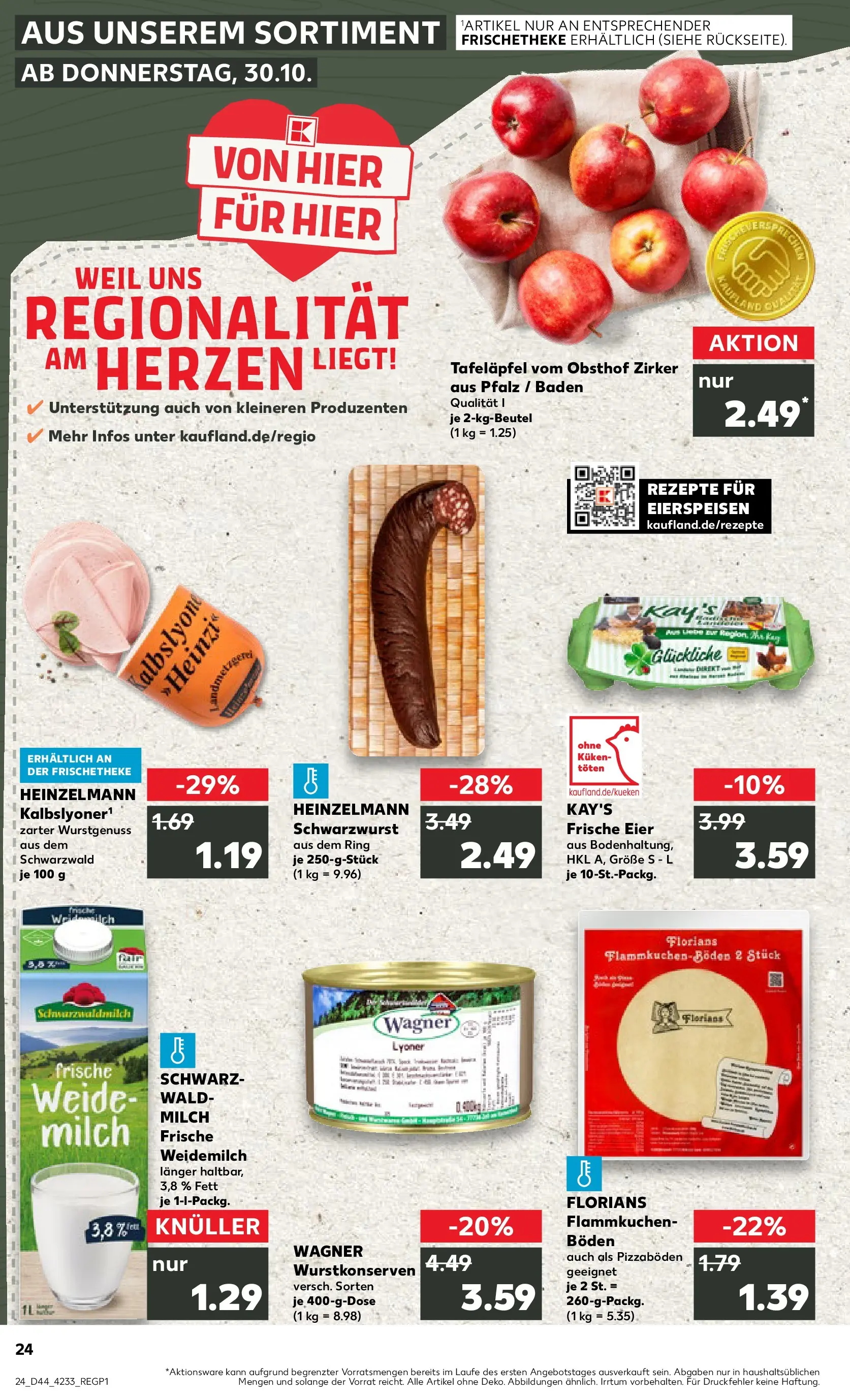 Prospekt Kaufland ab 30.10.2025 » Angebote und Werbung Online | Seite: 24 | Produkte: Milch, Eier, Pizza Prospekt Kaufland ab 30.10.2025 » Angebote Online zum Blättern | Seite: 24 | Produkte: Milch, Eier, Pizza
