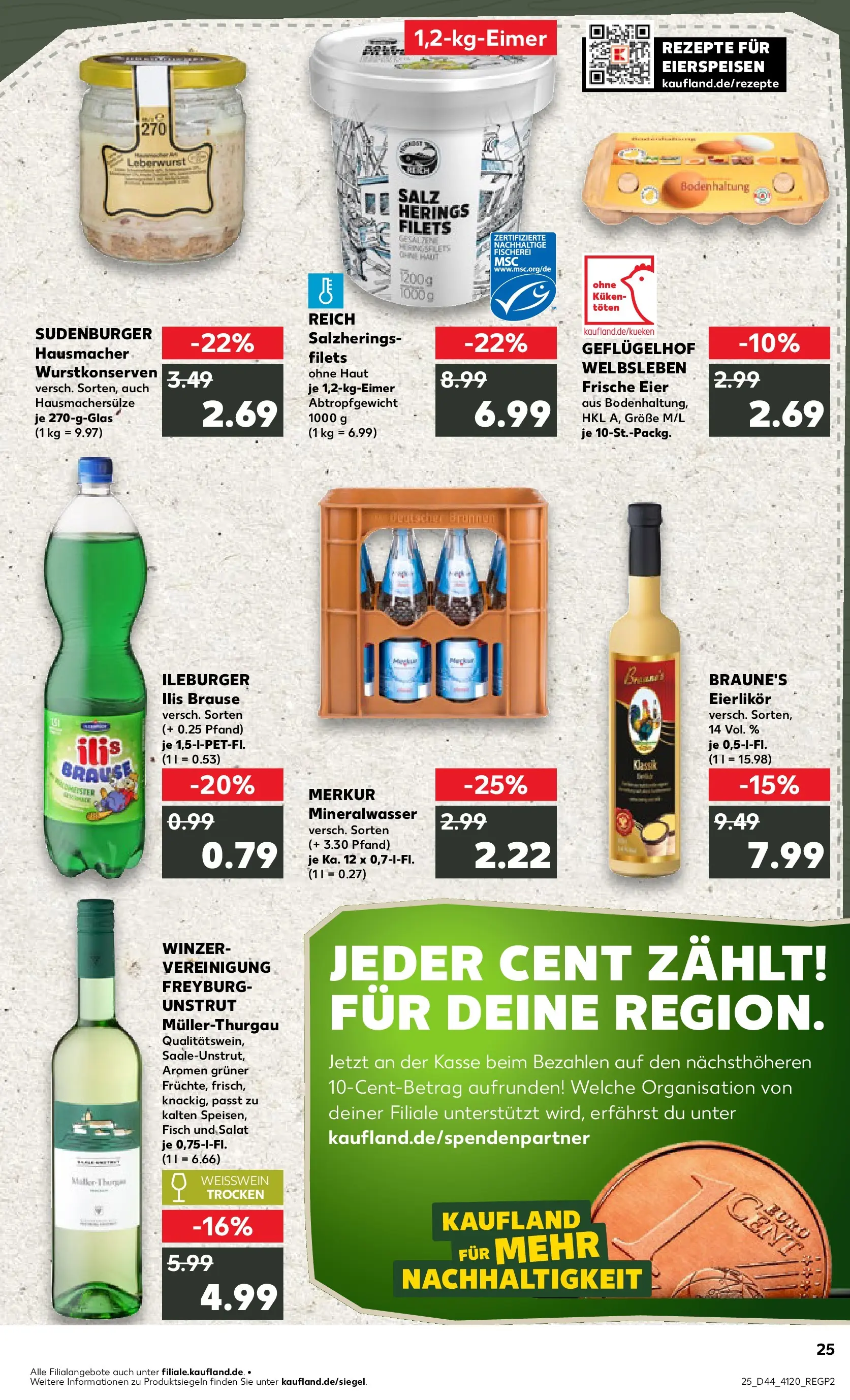 Prospekt Kaufland ab 30.10.2025 » Angebote und Werbung Online | Seite: 25 | Produkte: Eier, Weißwein, Weißwein trocken, Salz Prospekt Kaufland ab 30.10.2025 » Angebote Online zum Blättern | Seite: 25 | Produkte: Eier, Weißwein, Weißwein trocken, Salz
