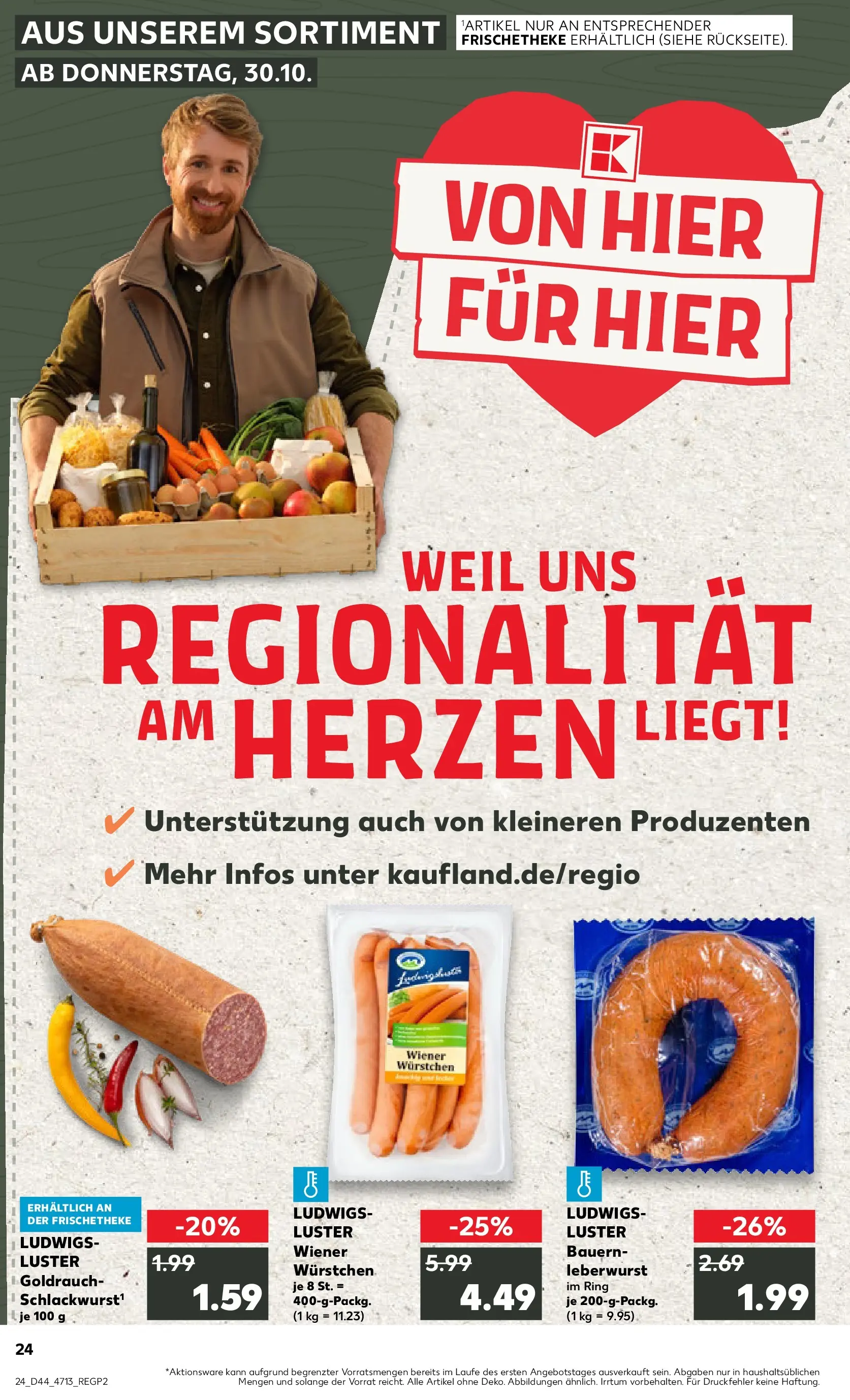 Prospekt Kaufland ab 30.10.2025 » Angebote und Werbung Online | Seite: 24 | Produkte: Wiener wurstchen Prospekt Kaufland ab 30.10.2025 » Angebote Online zum Blättern | Seite: 24 | Produkte: Wiener wurstchen