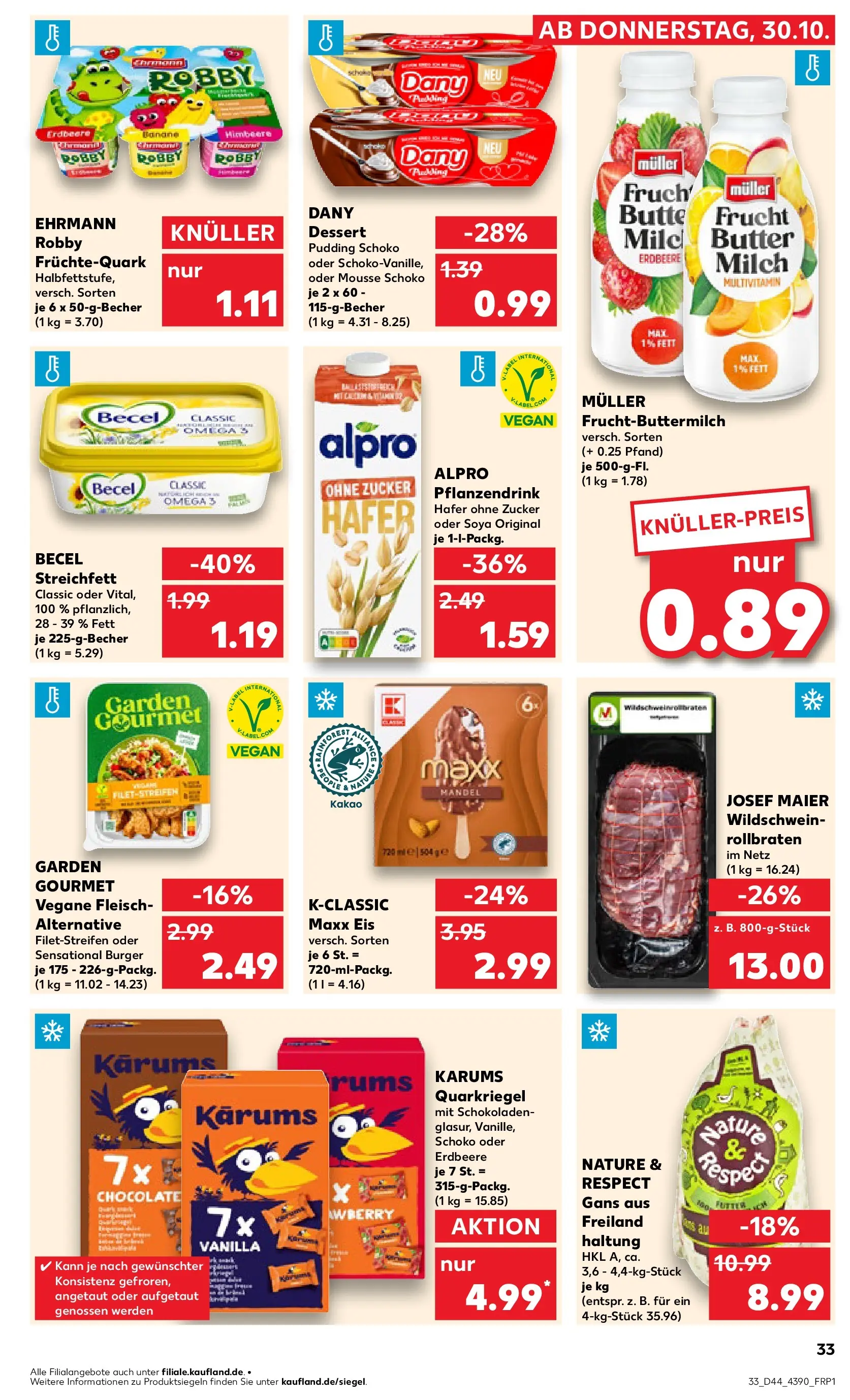 Prospekt Kaufland ab 30.10.2025 » Angebote und Werbung Online | Seite: 33 | Produkte: Quark, Burger, Fleisch, Eis Prospekt Kaufland ab 30.10.2025 » Angebote Online zum Blättern | Seite: 33 | Produkte: Quark, Burger, Fleisch, Eis