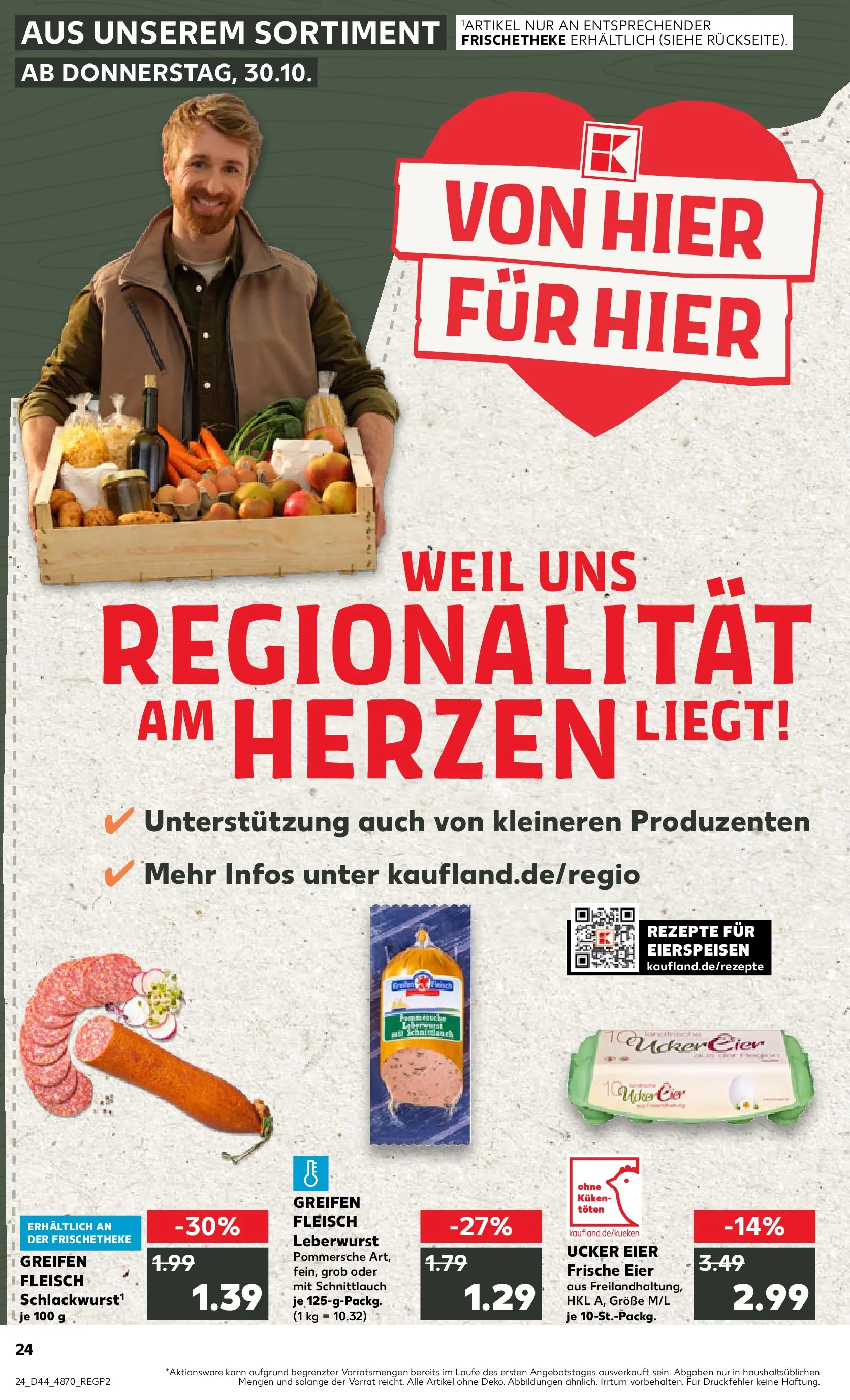 Prospekt Kaufland ab 30.10.2025 » Angebote und Werbung Online | Seite: 24 | Produkte: Eier, Fleisch Prospekt Kaufland ab 30.10.2025 » Angebote Online zum Blättern | Seite: 24 | Produkte: Eier, Fleisch
