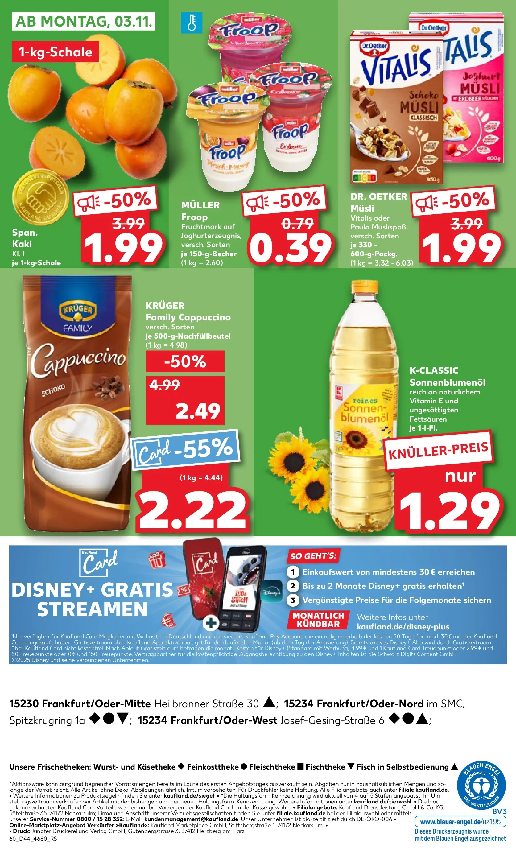 Prospekt Kaufland ab 30.10.2025 » Angebote und Werbung Online | Seite: 60 | Produkte: Musli, Sonnenblumenol, Wurst, Kaki Prospekt Kaufland ab 30.10.2025 » Angebote Online zum Blättern | Seite: 60 | Produkte: Musli, Sonnenblumenol, Wurst, Kaki
