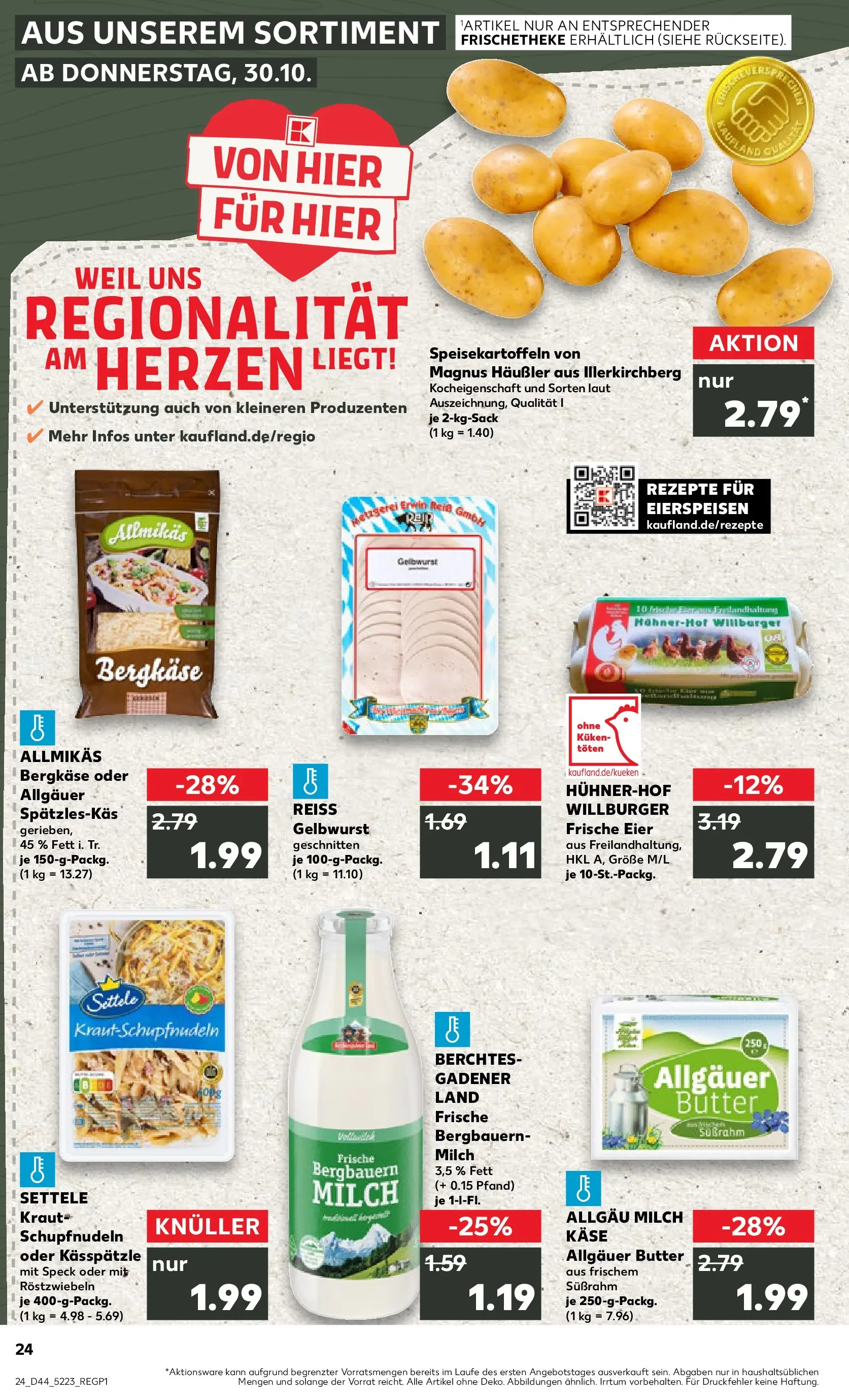 Prospekt Kaufland ab 30.10.2025 » Angebote Online zum Blättern | Seite: 24 | Produkte: Milch, Käse, Eier, Reis