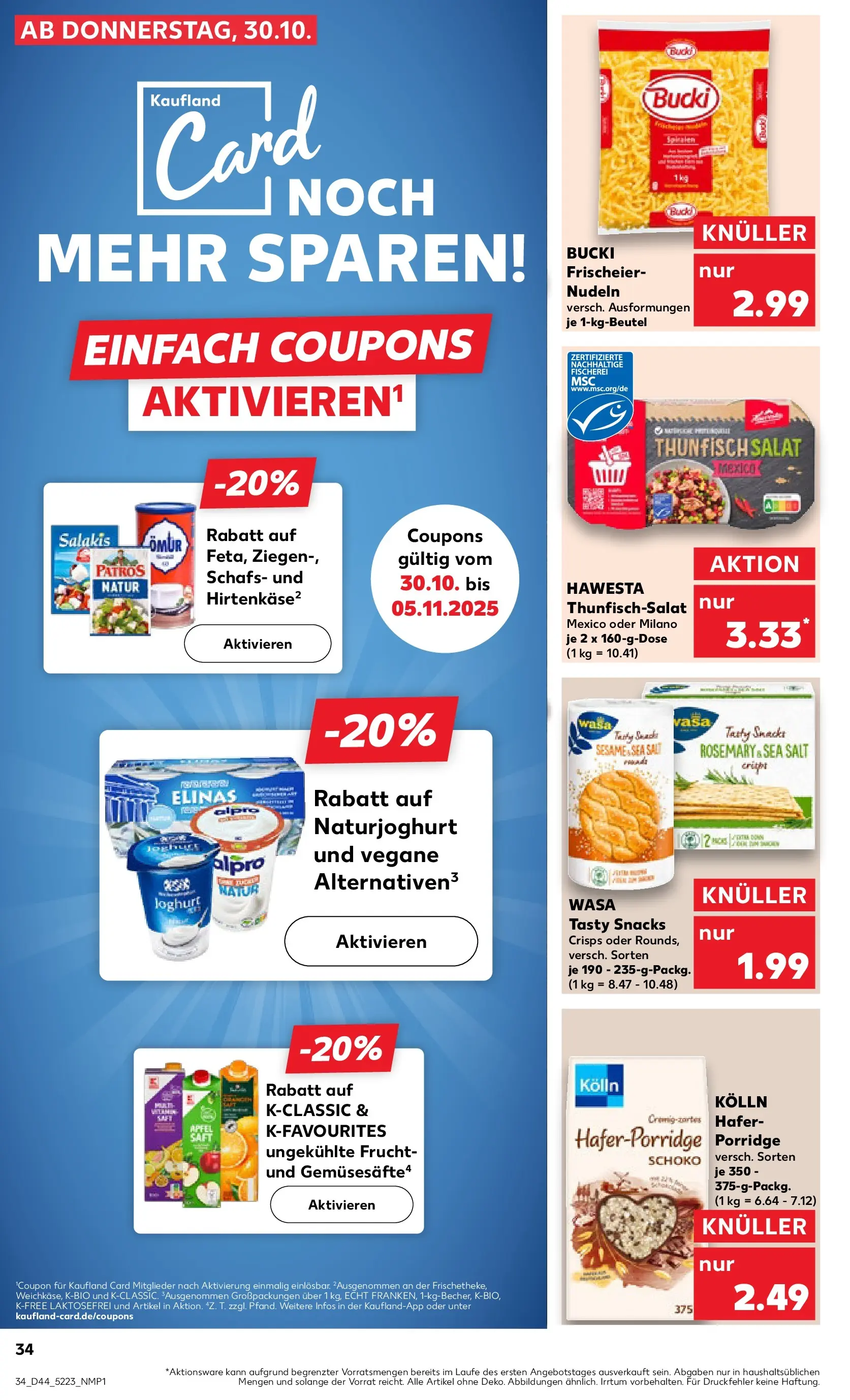 Prospekt Kaufland ab 30.10.2025 » Angebote Online zum Blättern | Seite: 34 | Produkte: Kolln, Äpfel, Patros, Salakis
