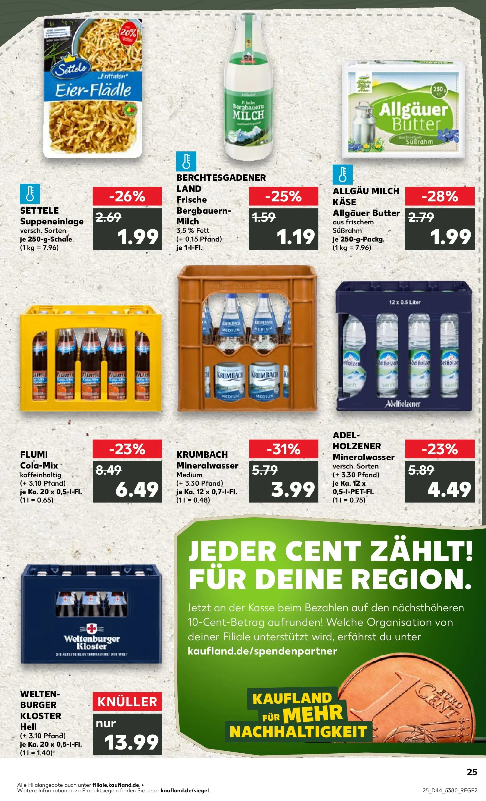 Prospekt Kaufland ab 30.10.2025 » Angebote und Werbung Online | Seite: 25 | Produkte: Cola, Milch, Butter, Mineralwasser Prospekt Kaufland ab 30.10.2025 » Angebote Online zum Blättern | Seite: 25 | Produkte: Cola, Milch, Butter, Mineralwasser