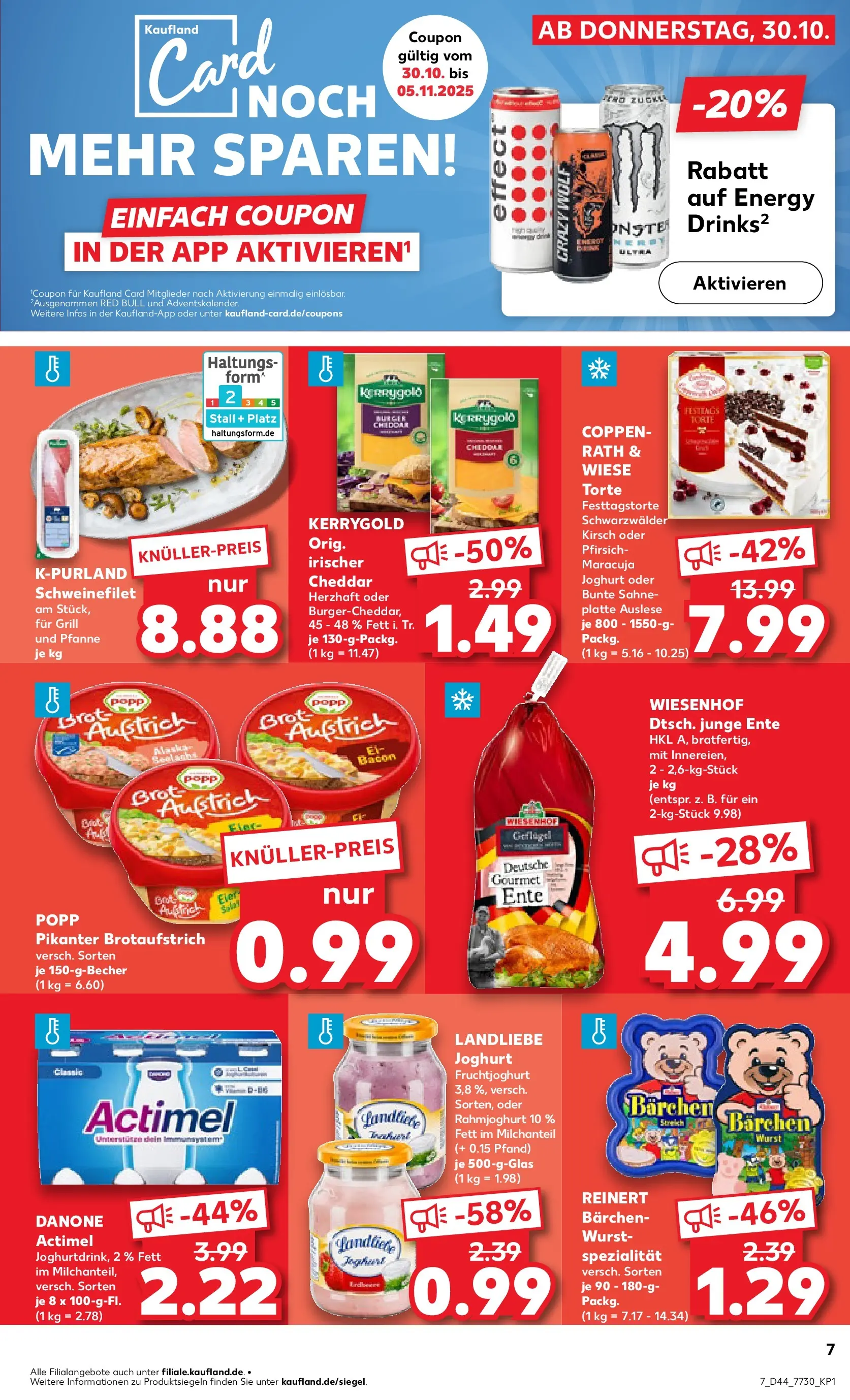 Prospekt Kaufland ab 30.10.2025 » Angebote Online zum Blättern | Seite: 7 | Produkte: Energy, Fruchtjoghurt, Wurst, Brot