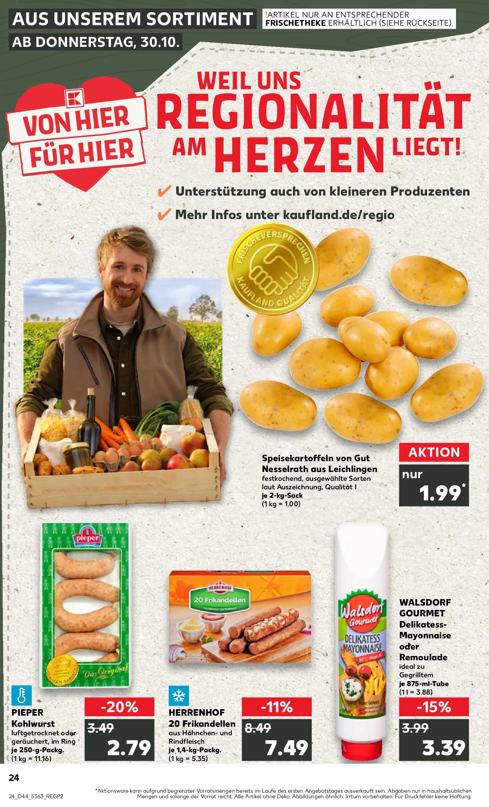 Prospekt Kaufland ab 29.10.2025 » Angebote Online zum Blättern | Seite: 24 | Produkte: Hahnchen, Mayonnaise, Rindfleisch