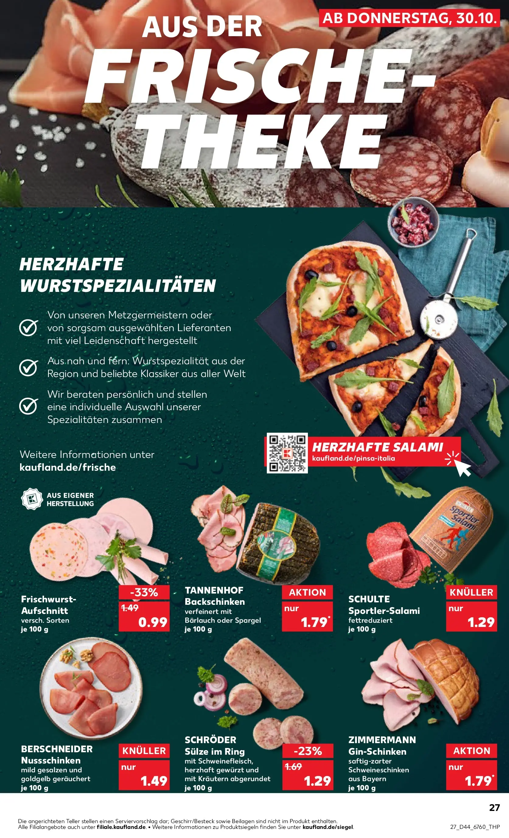 Prospekt Kaufland ab 30.10.2025 » Angebote und Werbung Online | Seite: 27 | Produkte: Theke, Spargel, Salami Prospekt Kaufland ab 30.10.2025 » Angebote Online zum Blättern | Seite: 27 | Produkte: Theke, Spargel, Salami