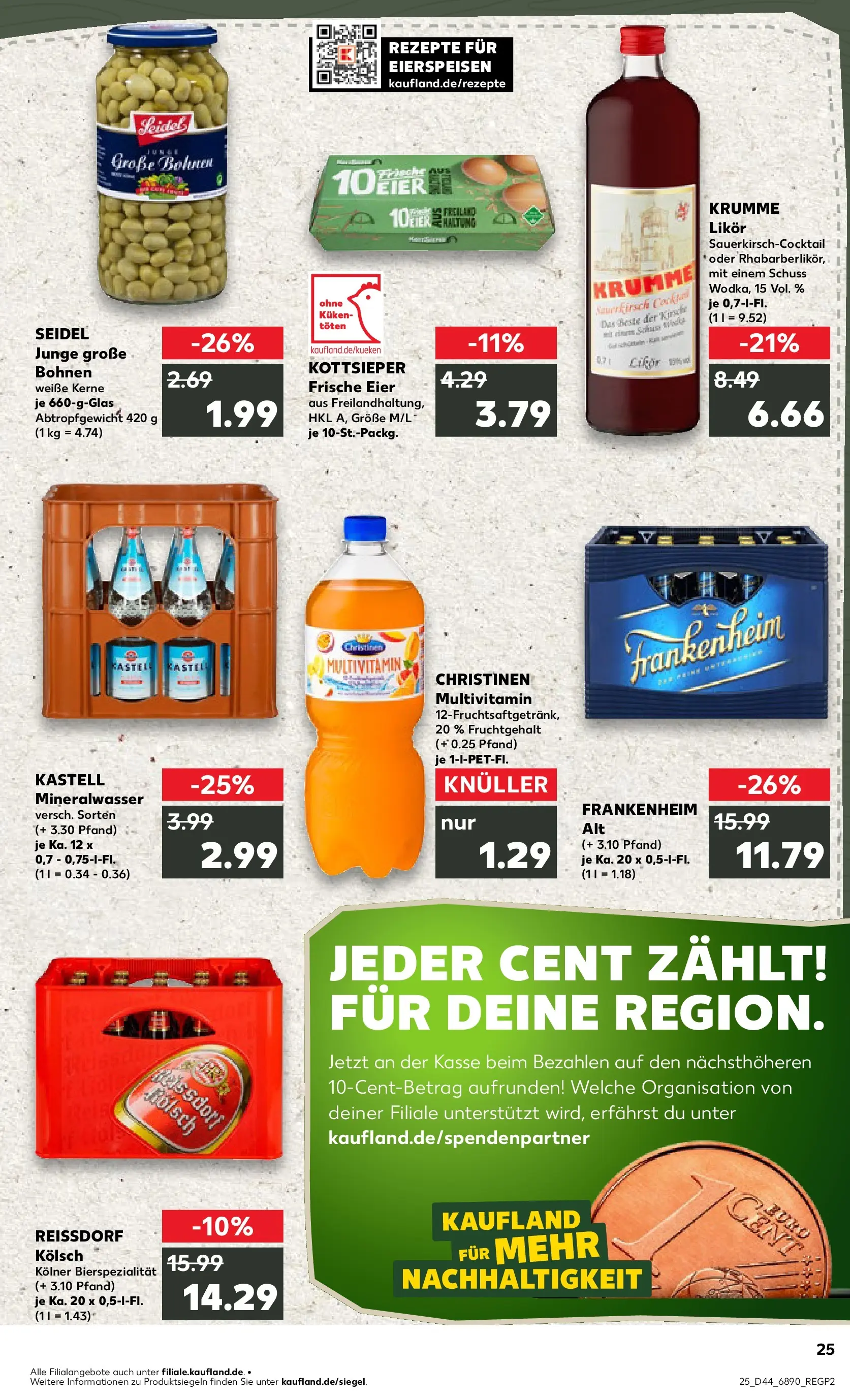 Prospekt Kaufland ab 29.10.2025 » Angebote Online zum Blättern | Seite: 25 | Produkte: Eier, Likör, Mineralwasser