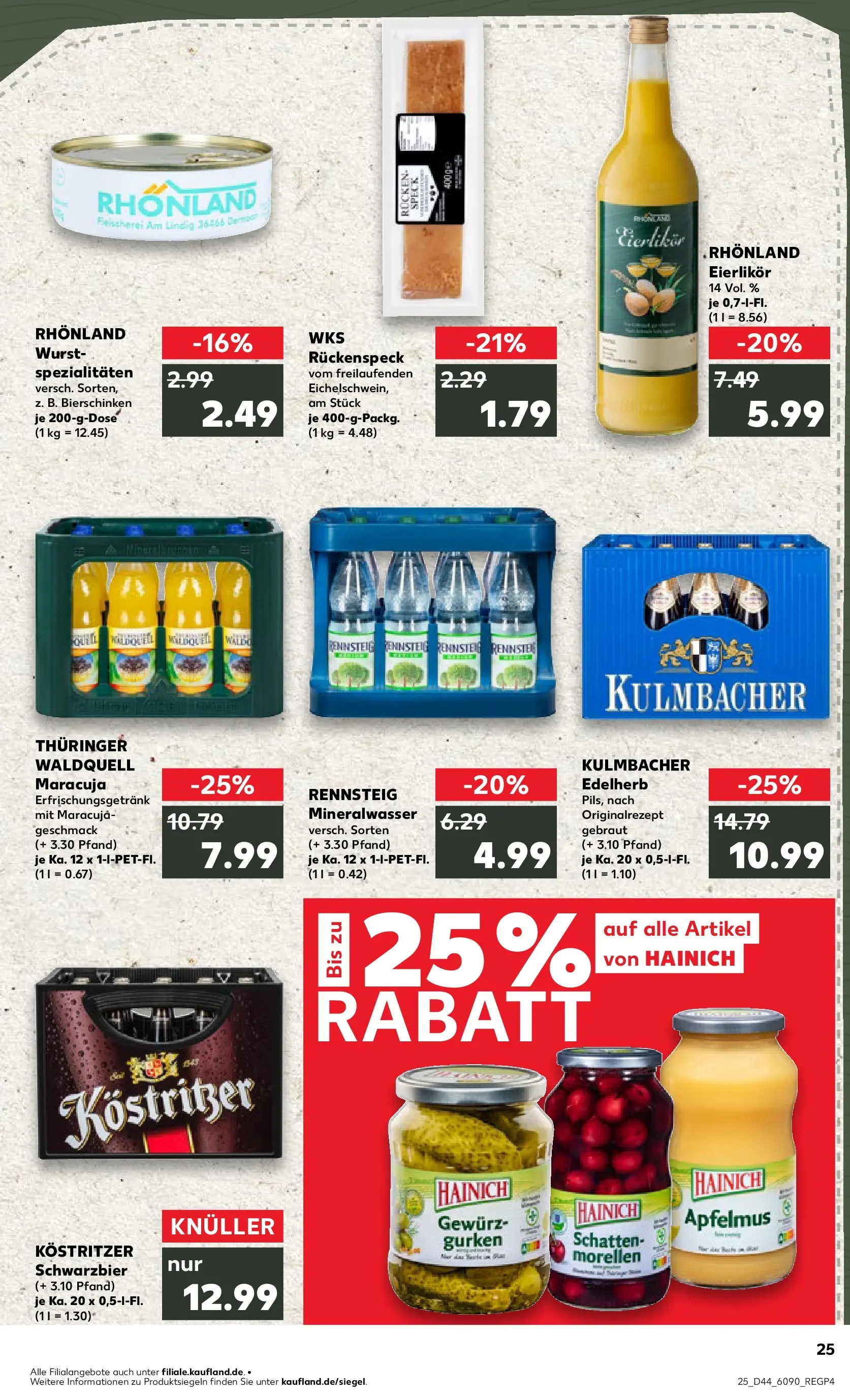 Prospekt Kaufland ab 30.10.2025 » Angebote und Werbung Online | Seite: 25 | Produkte: Mineralwasser, Apple, Wurst, Gurken Prospekt Kaufland ab 30.10.2025 » Angebote Online zum Blättern | Seite: 25 | Produkte: Mineralwasser, Apple, Wurst, Gurken
