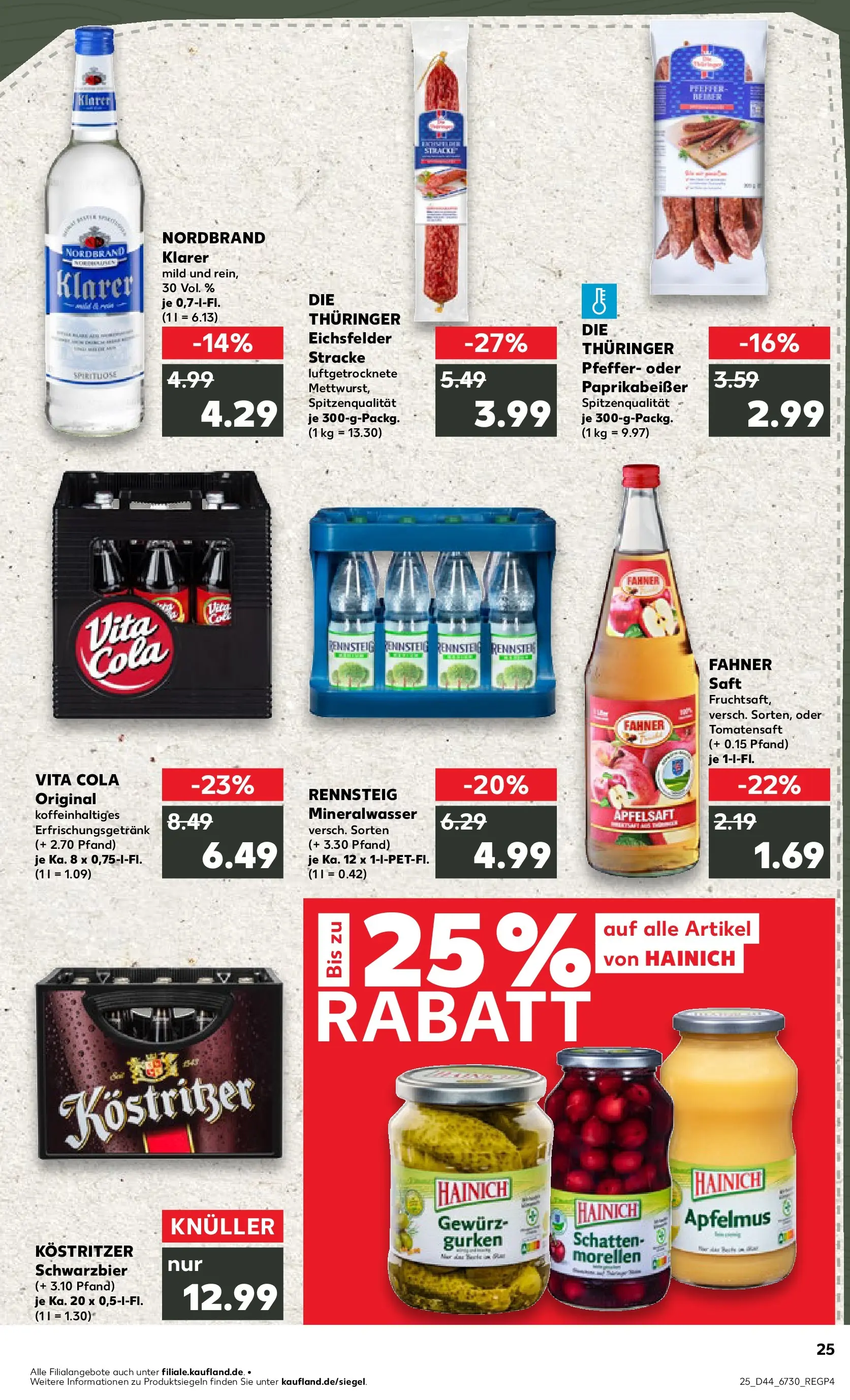 Prospekt Kaufland ab 30.10.2025 » Angebote und Werbung Online | Seite: 25 | Produkte: Cola, Kostritzer, Mineralwasser, Gurken Prospekt Kaufland ab 30.10.2025 » Angebote Online zum Blättern | Seite: 25 | Produkte: Cola, Kostritzer, Mineralwasser, Gurken