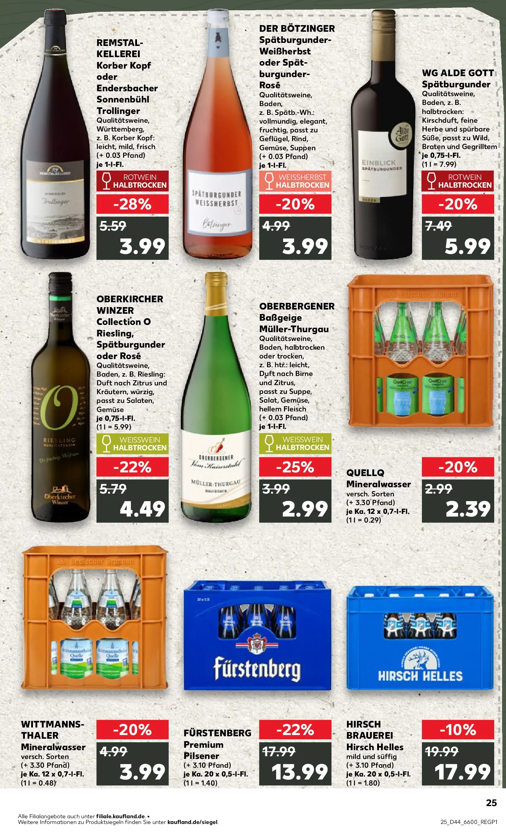 Prospekt Kaufland ab 30.10.2025 » Angebote Online zum Blättern | Seite: 25 | Produkte: Weißwein, Gemüse, Birne, Fleisch