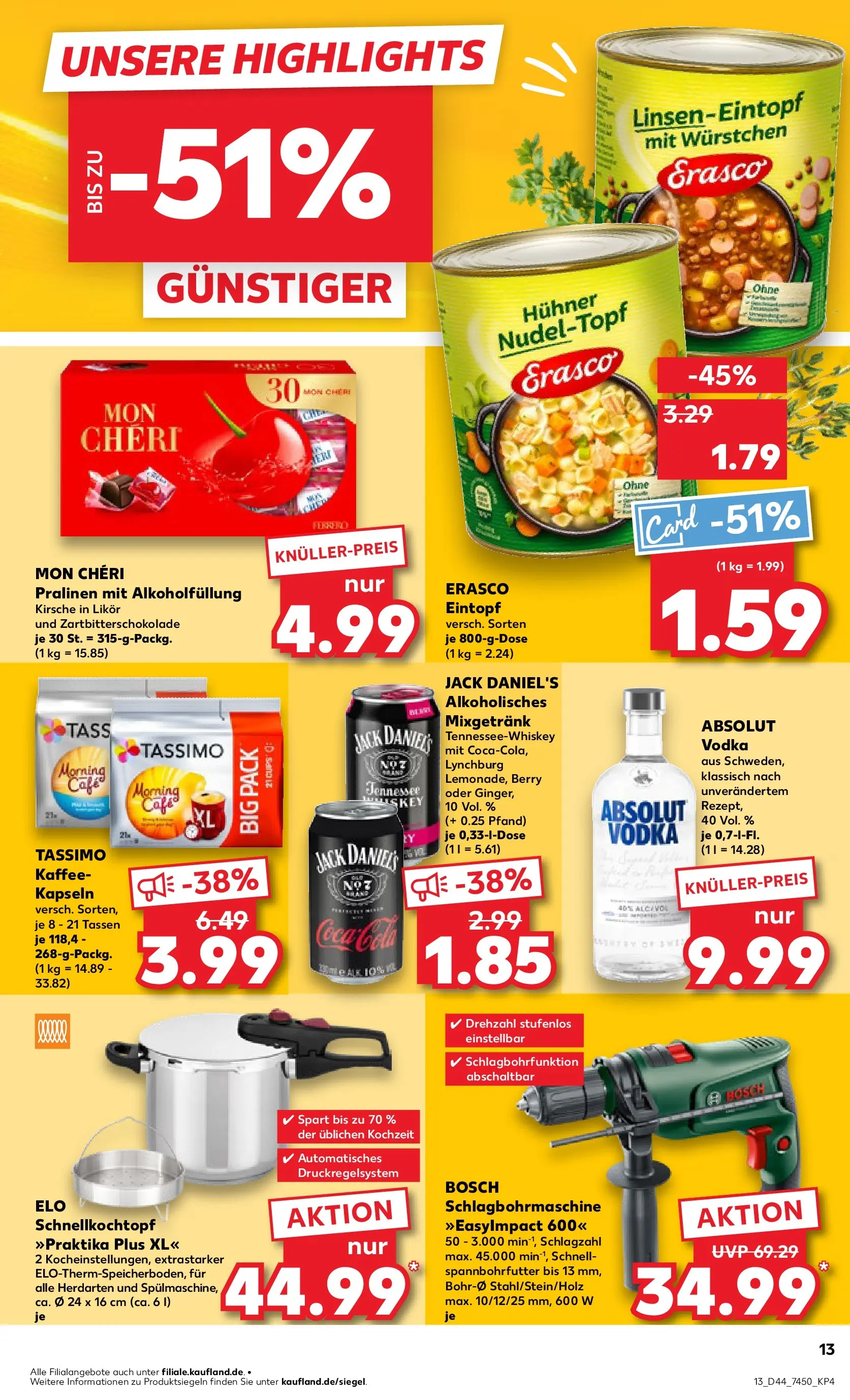 Prospekt Kaufland ab 30.10.2025 » Angebote und Werbung Online | Seite: 13 | Produkte: Kaffee, Vodka, Erasco, Mon cheri Prospekt Kaufland ab 30.10.2025 » Angebote Online zum Blättern | Seite: 13 | Produkte: Kaffee, Vodka, Erasco, Mon cheri
