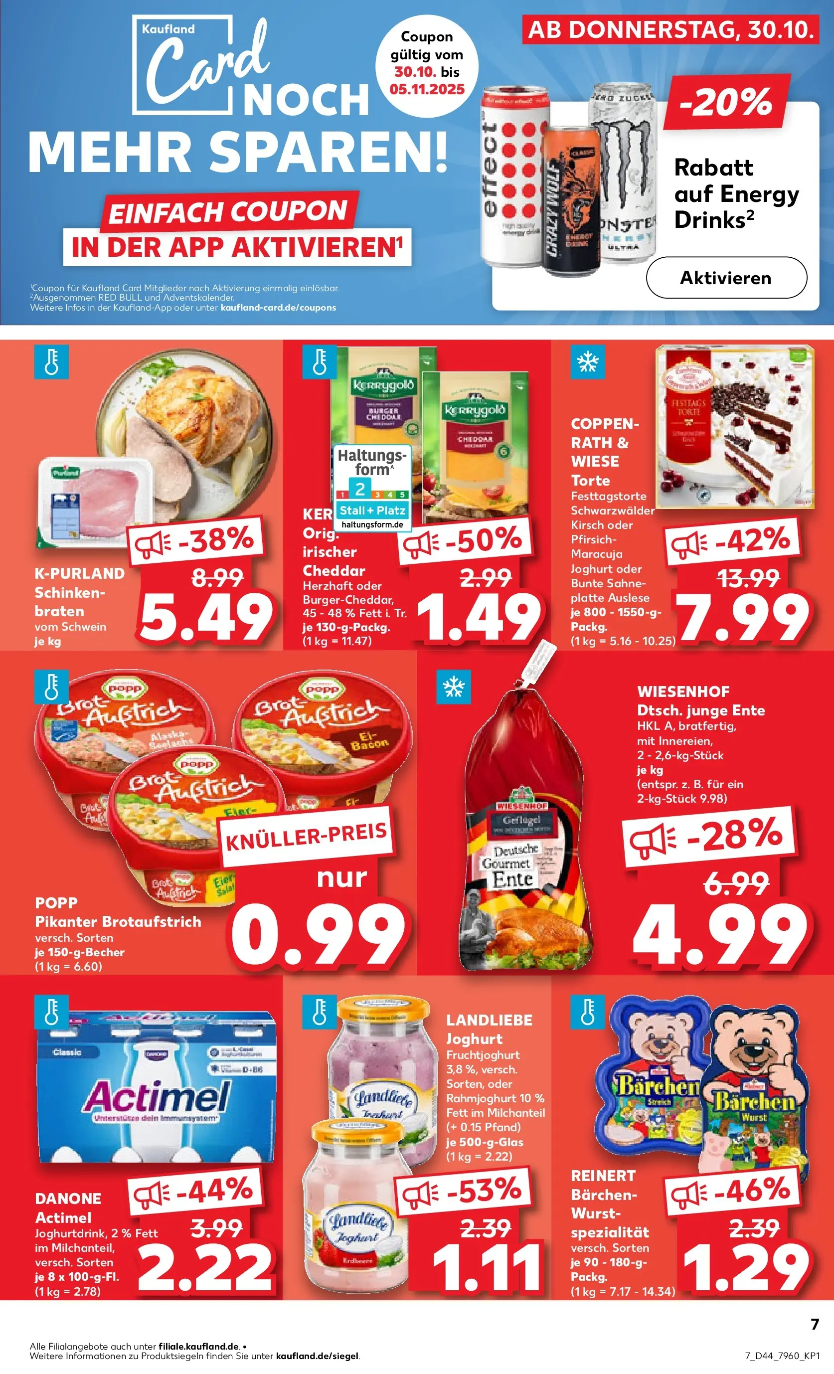 Prospekt Kaufland ab 30.10.2025 » Angebote und Werbung Online | Seite: 7 | Produkte: Actimel, Red bull, Fruchtjoghurt, Ente Prospekt Kaufland ab 30.10.2025 » Angebote Online zum Blättern | Seite: 7 | Produkte: Actimel, Red bull, Fruchtjoghurt, Ente