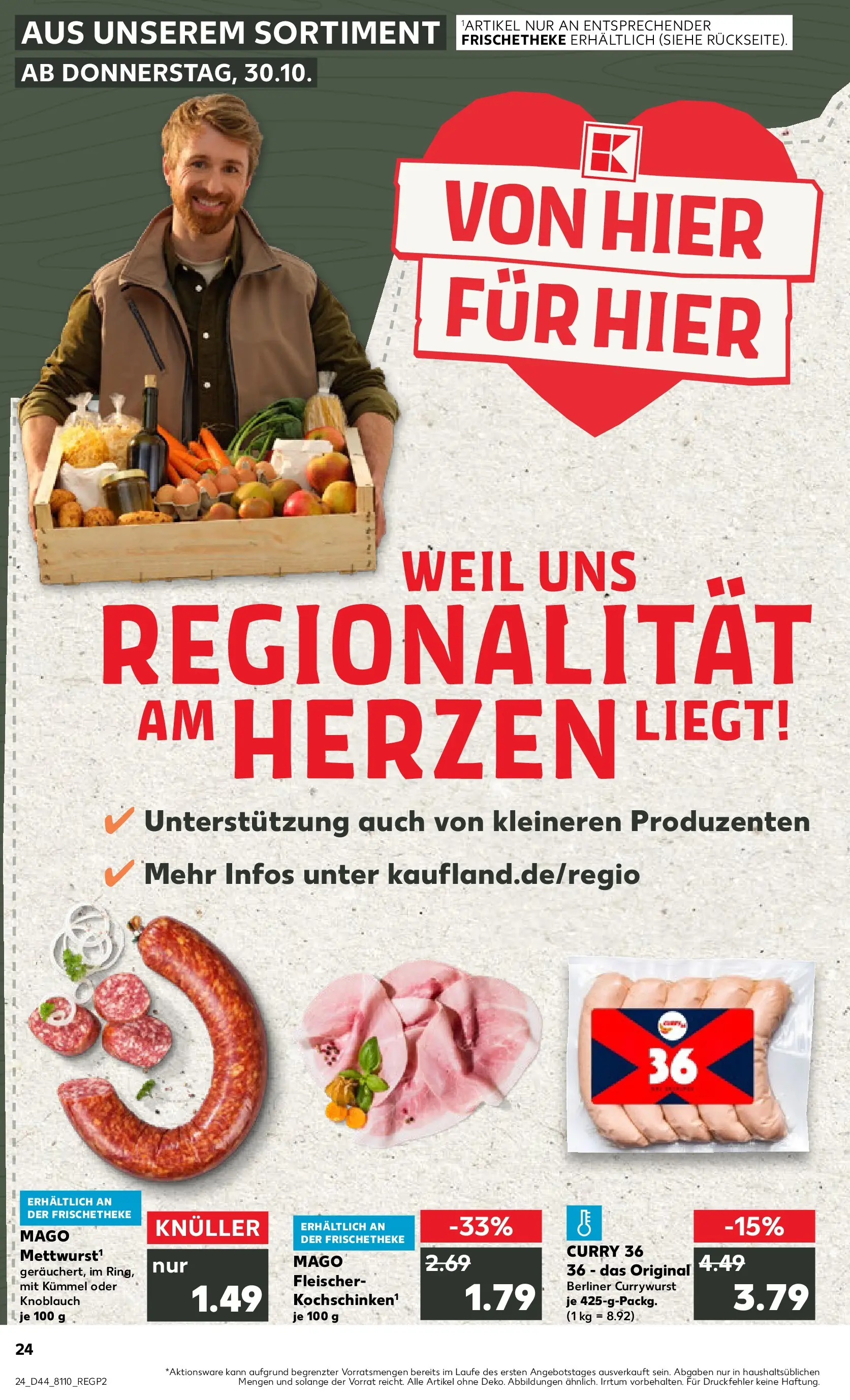 Prospekt Kaufland ab 30.10.2025 » Angebote Online zum Blättern | Seite: 24 | Produkte: Berliner, Knoblauch